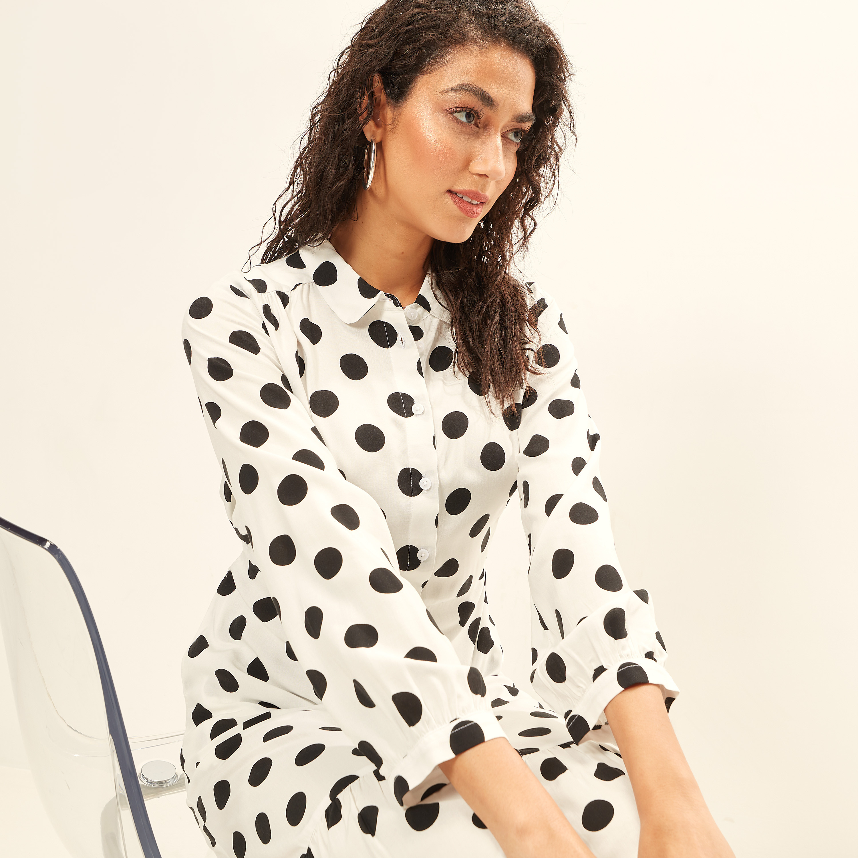 Mango polka dot belt hot sale dress