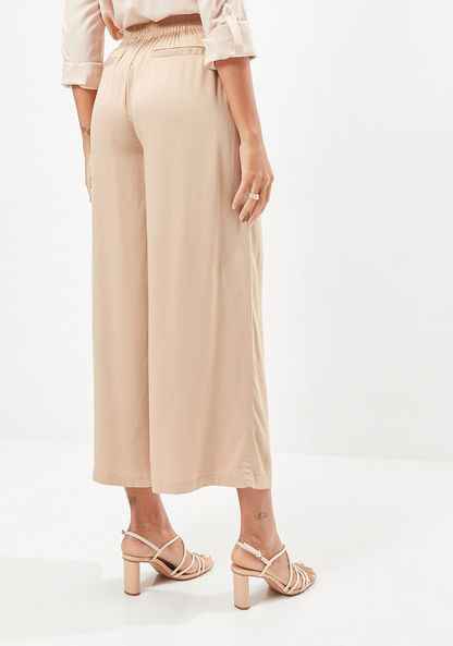 Solid Palazzo Pants with Pockets and Tie-Up Belt-Pants-image-3