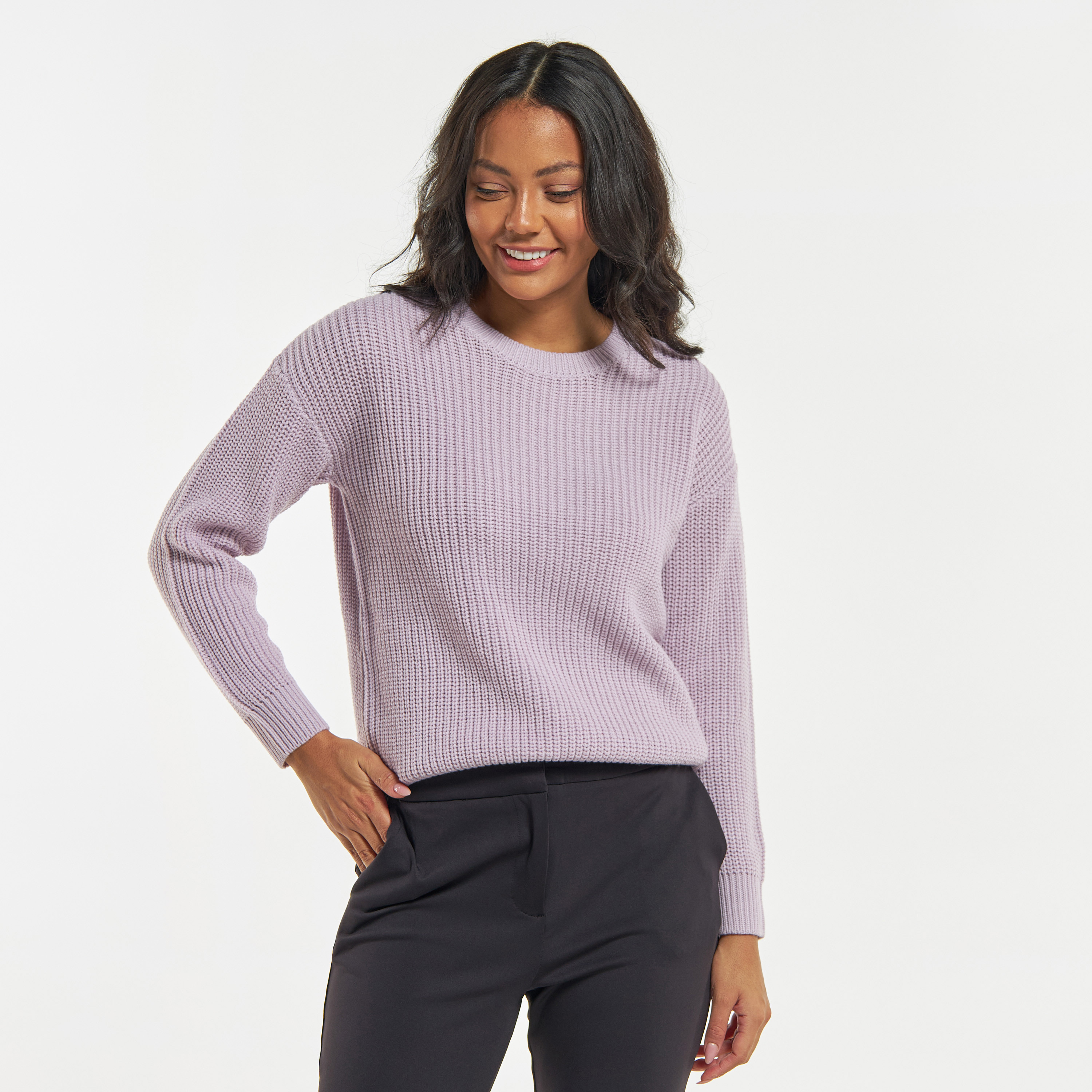 Textured crew neck on sale sweater