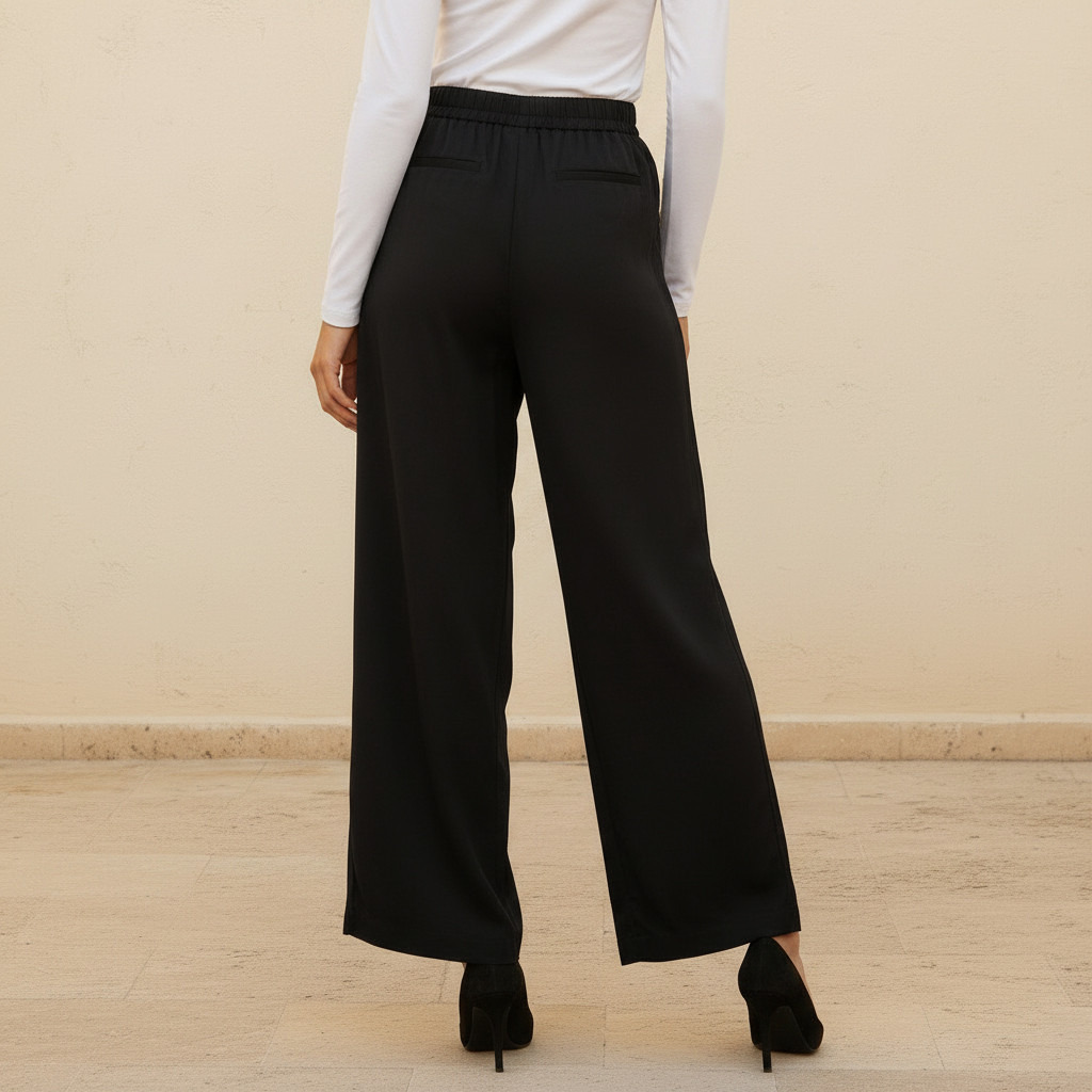 Wide Leg Flexi Waist Belted Palazzo Pants with Pockets-women-clothing-bottoms-trousers-image-4