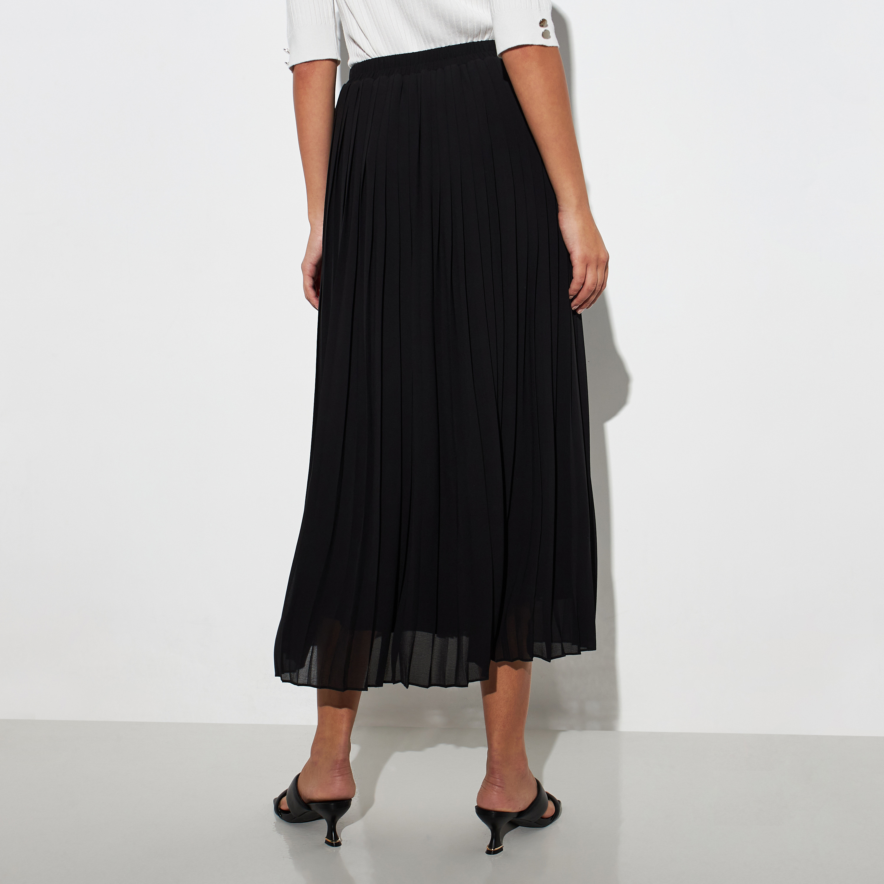 Mint velvet a-line midi skirt outlet black