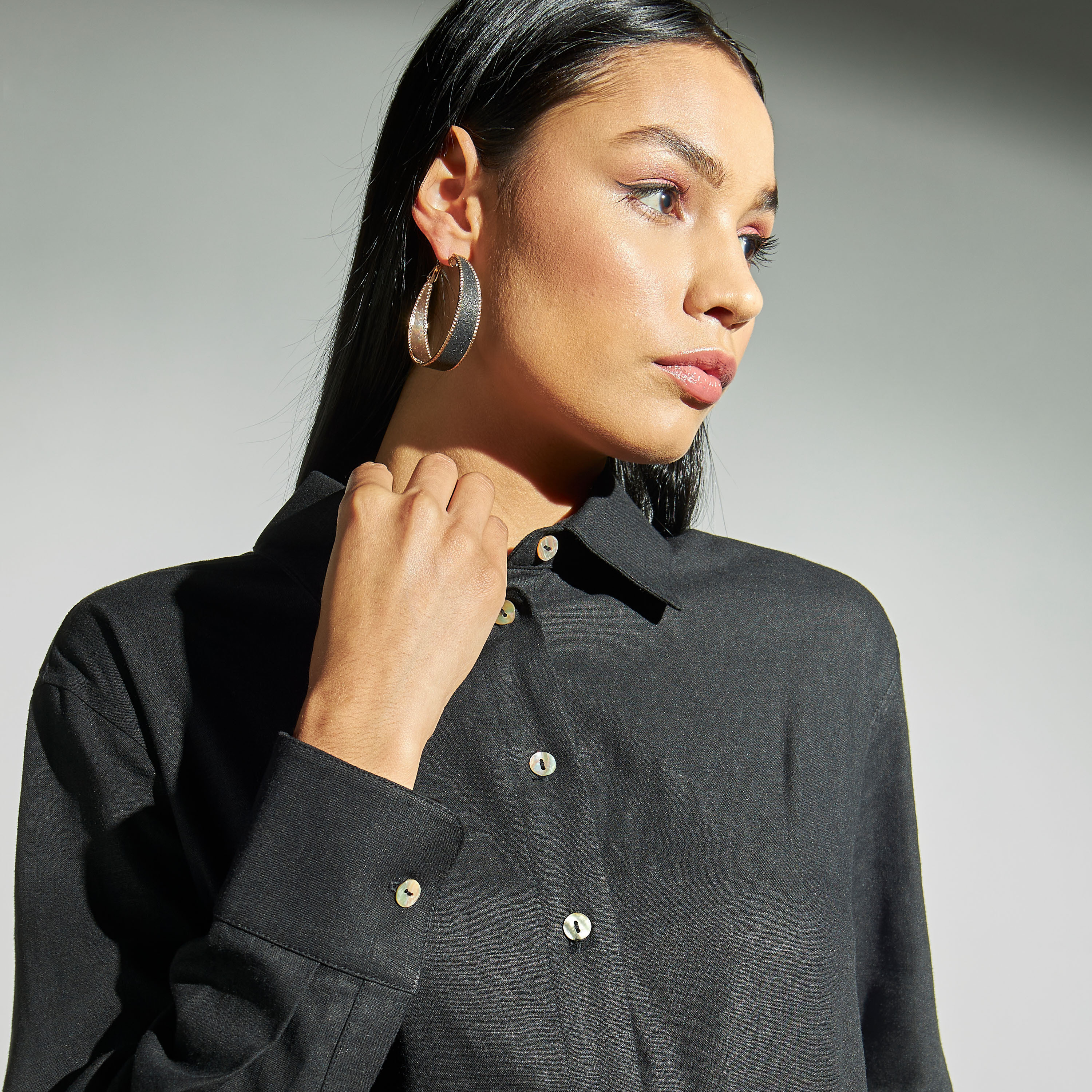 Solid Linen Shirt with Long Sleeves-women-clothing-shirtsandblouses-shirts-image-4