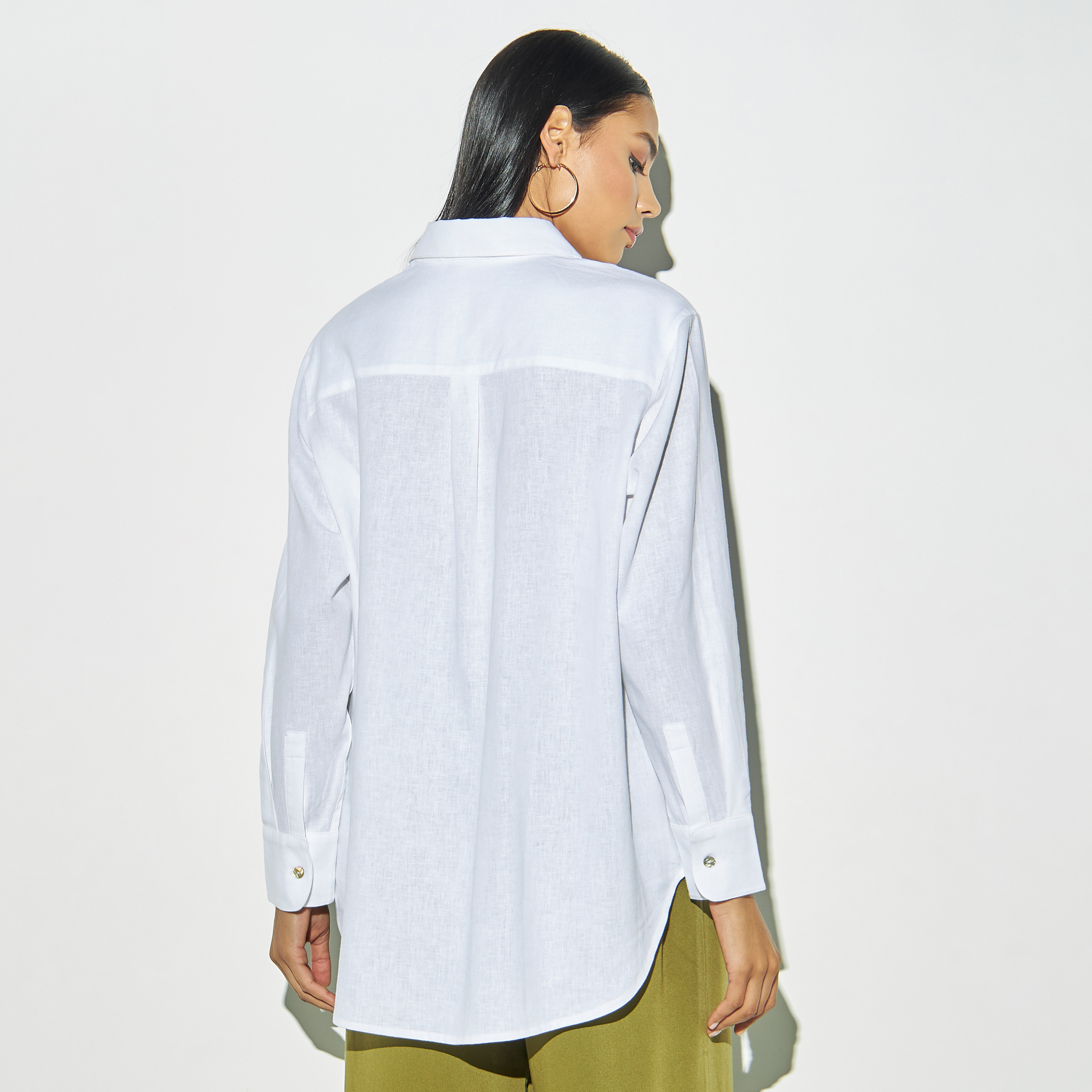 Solid Linen Shirt with Long Sleeves-women-clothing-shirtsandblouses-shirts-image-3