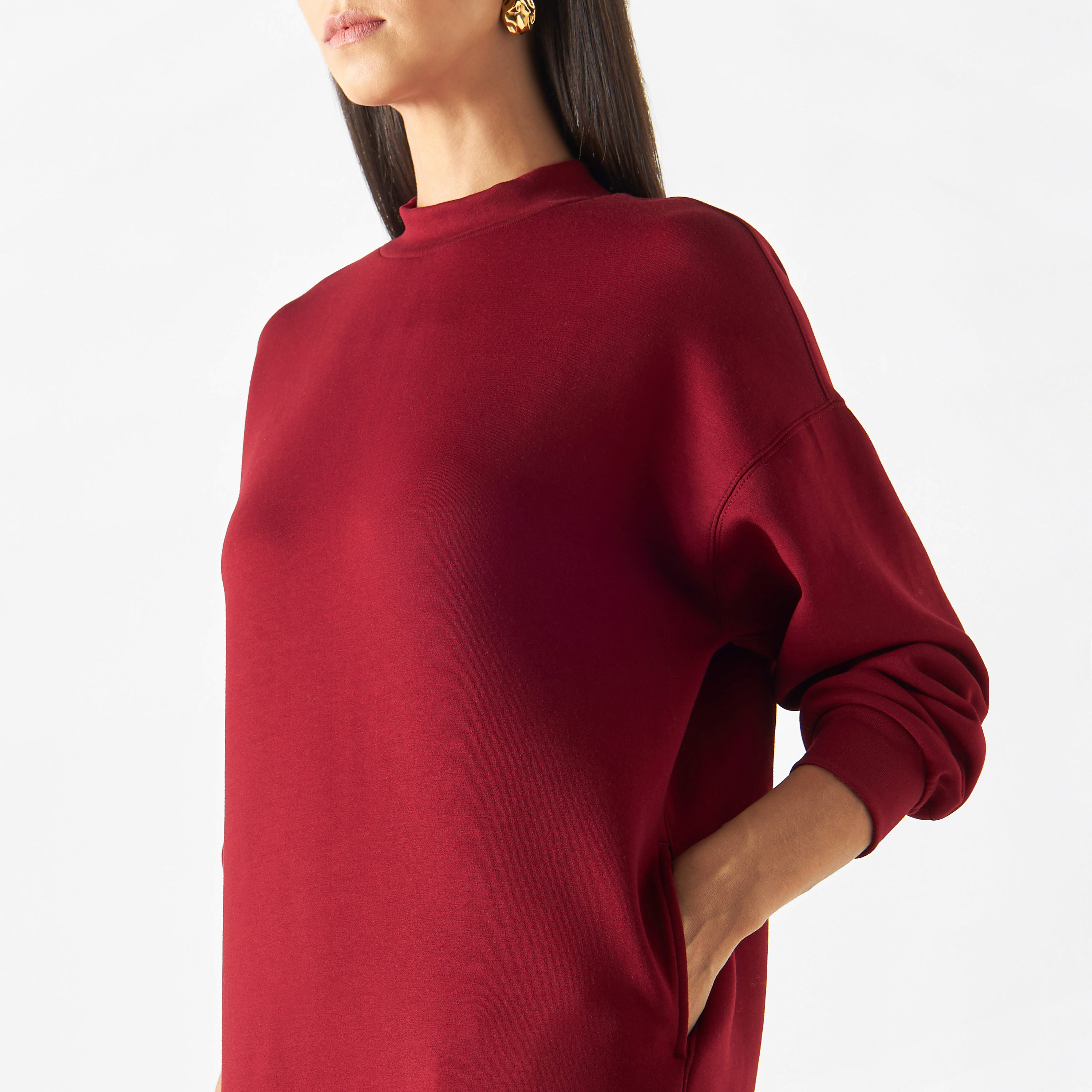 トップス herlipto Two-Way Sweat Dress herlipto 【1月14日(日)19時発売】 Half Zip Sweat Dress - nude