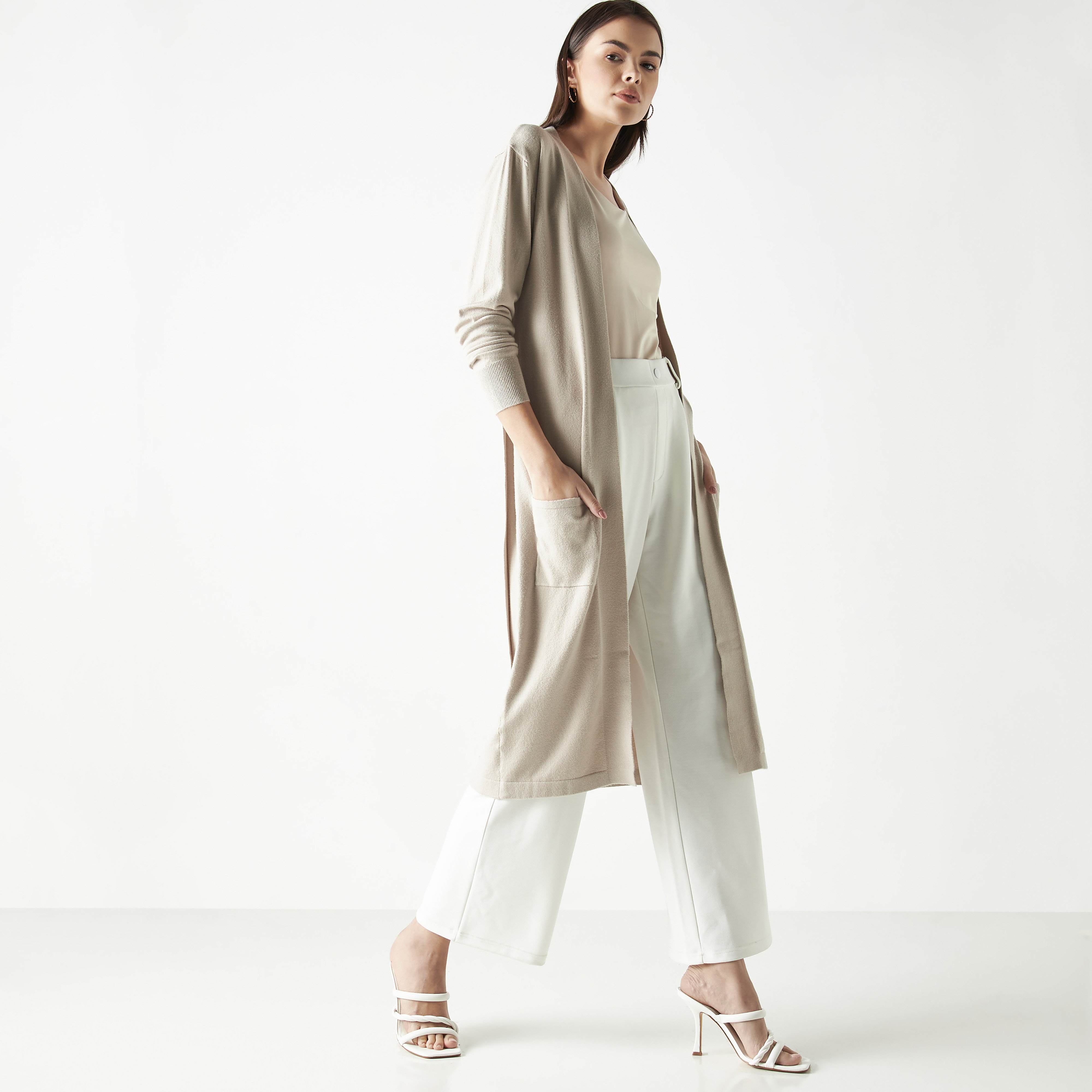 Solid Longline Shrug with Tie-Up Belt and Pockets-women-winterwear-cardigansandjumpers-cardigans-image-8
