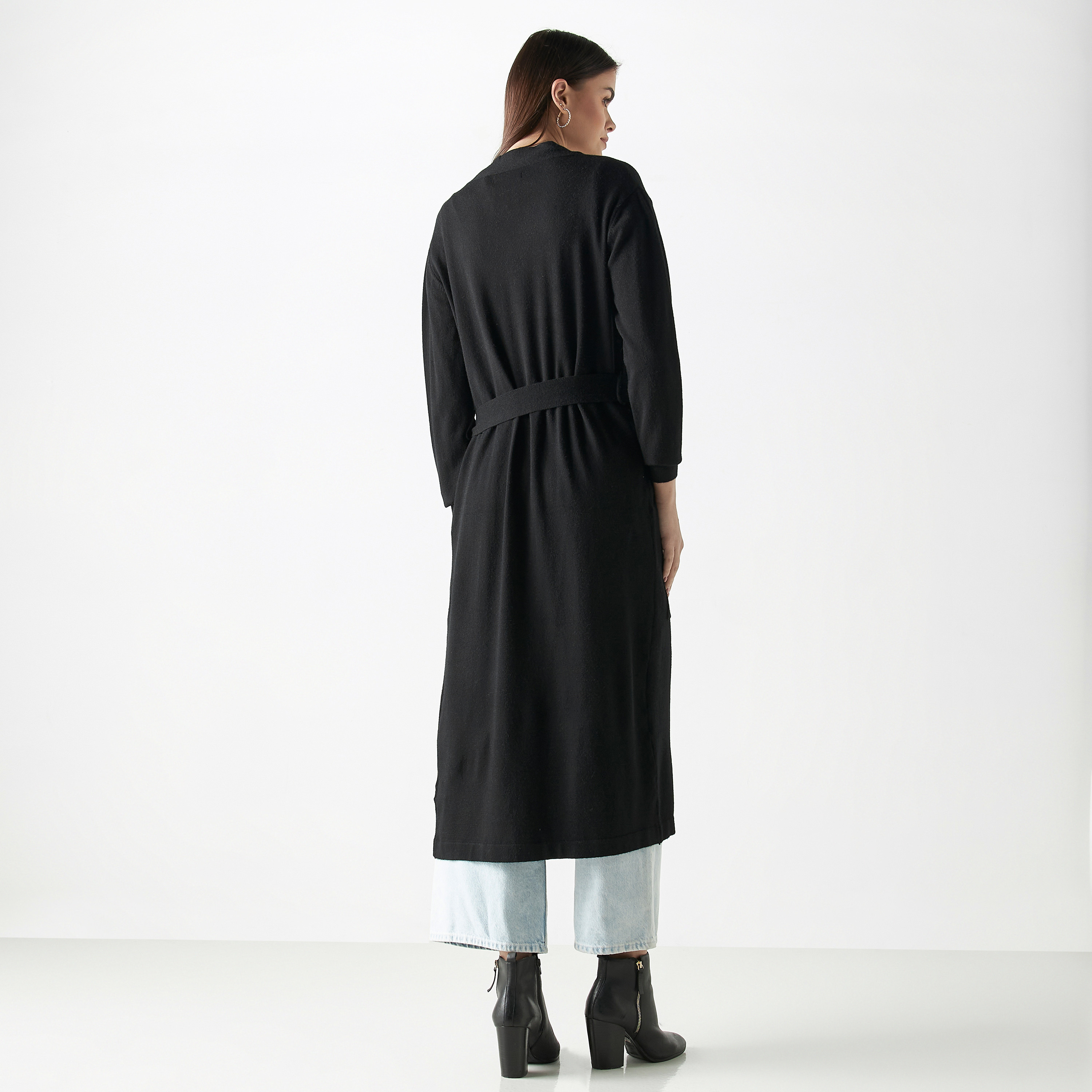 Solid Longline Shrug with Tie-Up Belt and Pockets-women-winterwear-cardigansandjumpers-cardigans-image-14