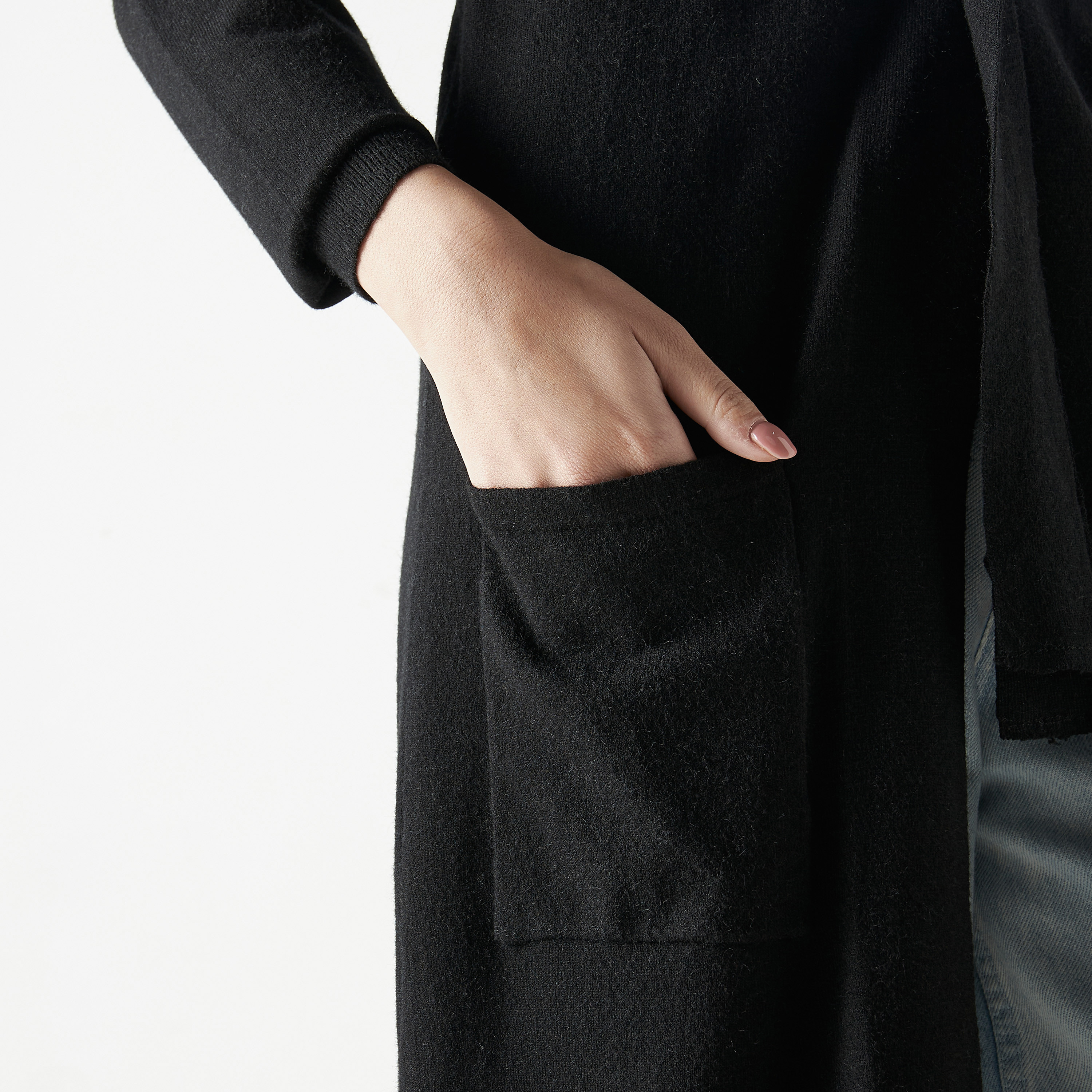 Solid Longline Shrug with Tie-Up Belt and Pockets-women-winterwear-cardigansandjumpers-cardigans-image-15