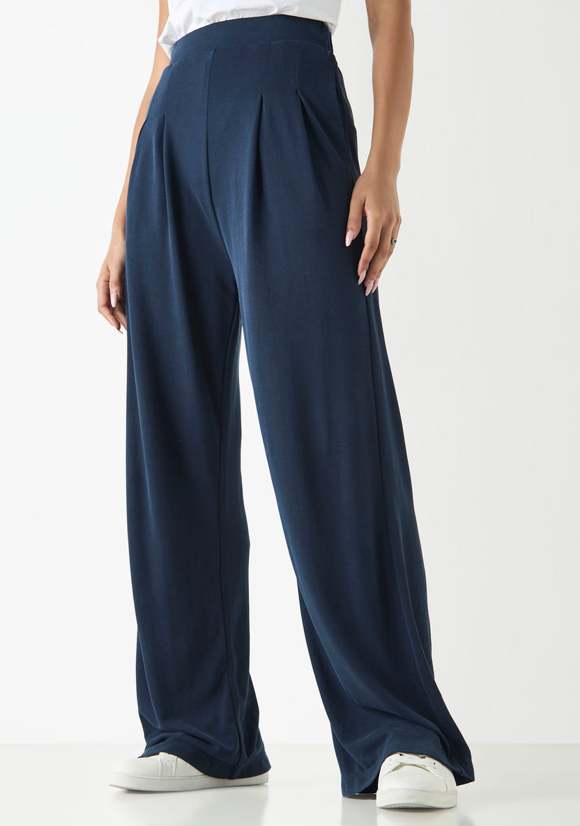Wide Leg Pants with Belt in Splash Navy Wide Leg Pants with Belt in Splash Navy