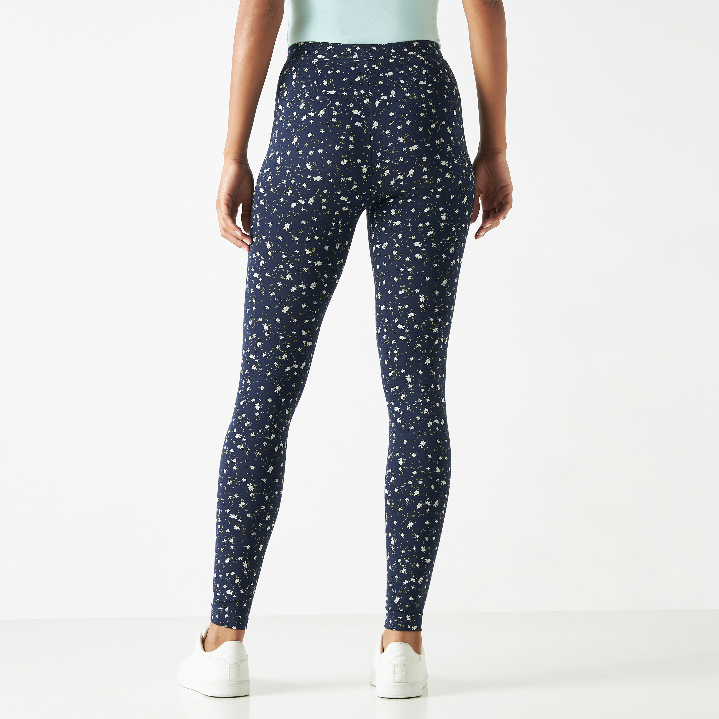 Buy All Over Floral Print Leggings with Elasticated Waistband Splash UAE