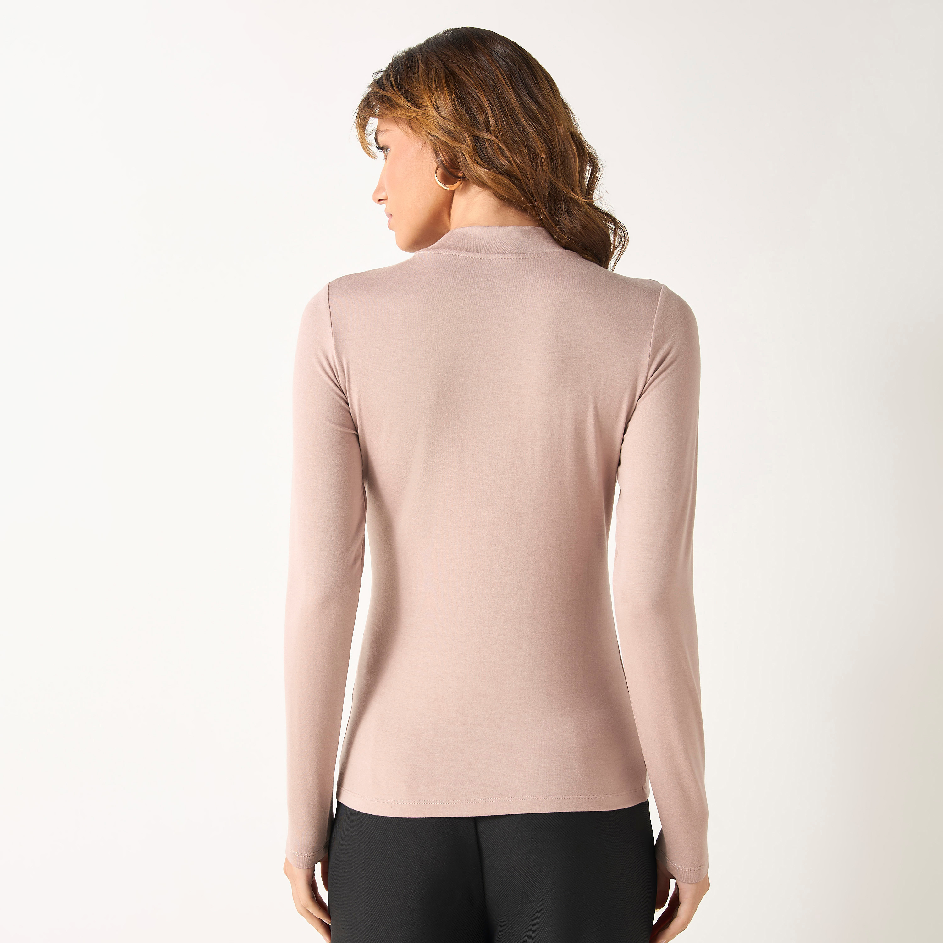 تيشيرت بياقة عالية وأكمام طويلة-women-clothing-tshirts-image-11