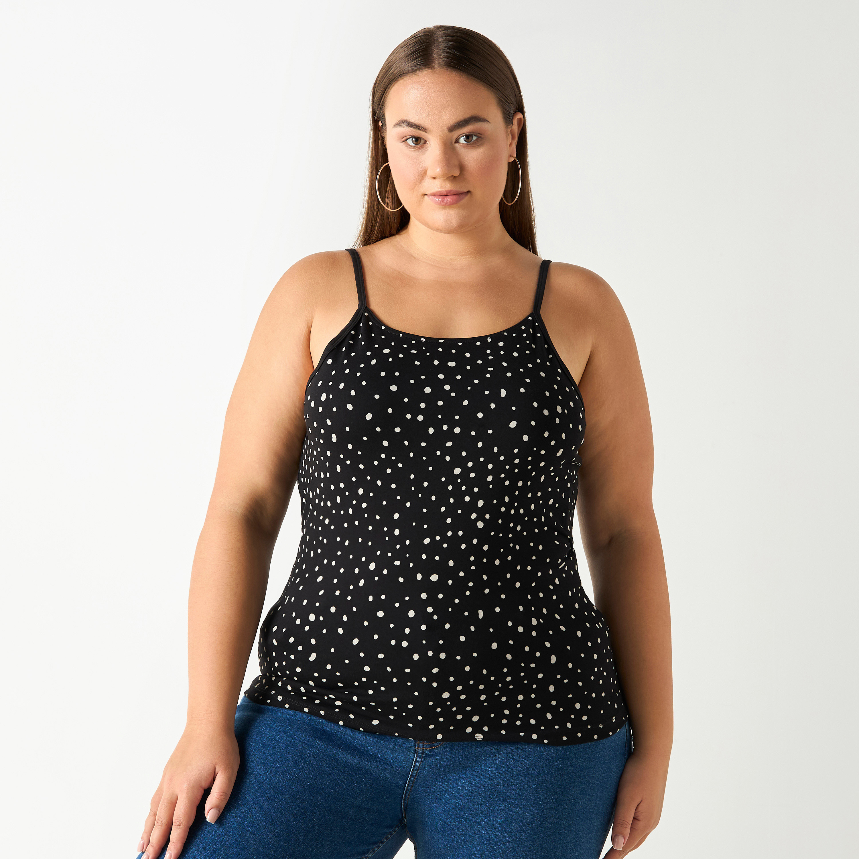 Shop Polka Dot Print Camisole Top Online | Splash Bahrain
