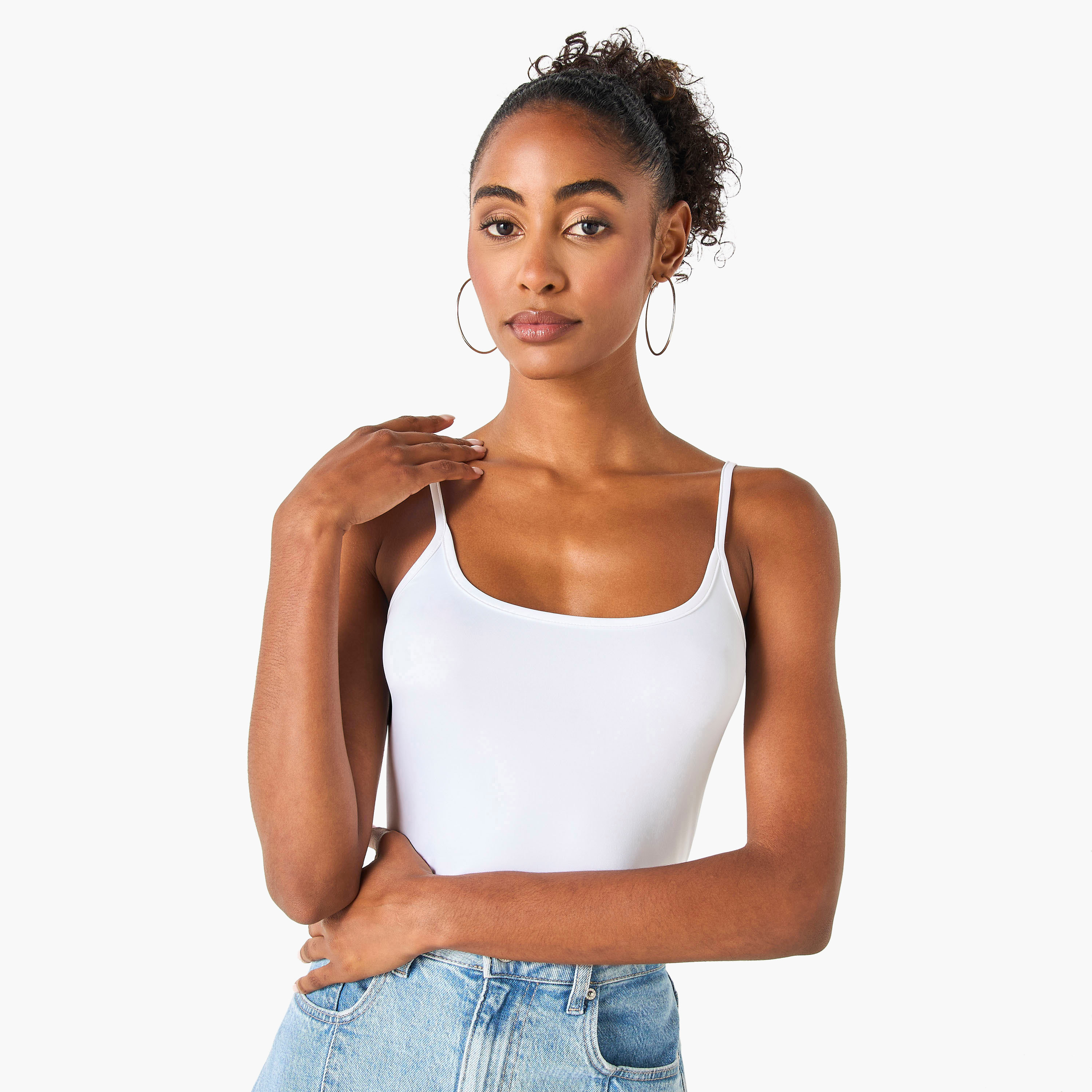 CITYSHOP　THIN STRAP CAMISOLE DRESS ストライプ HZYFP Women's Basic Full Slip Dress Seamless Long Camisole