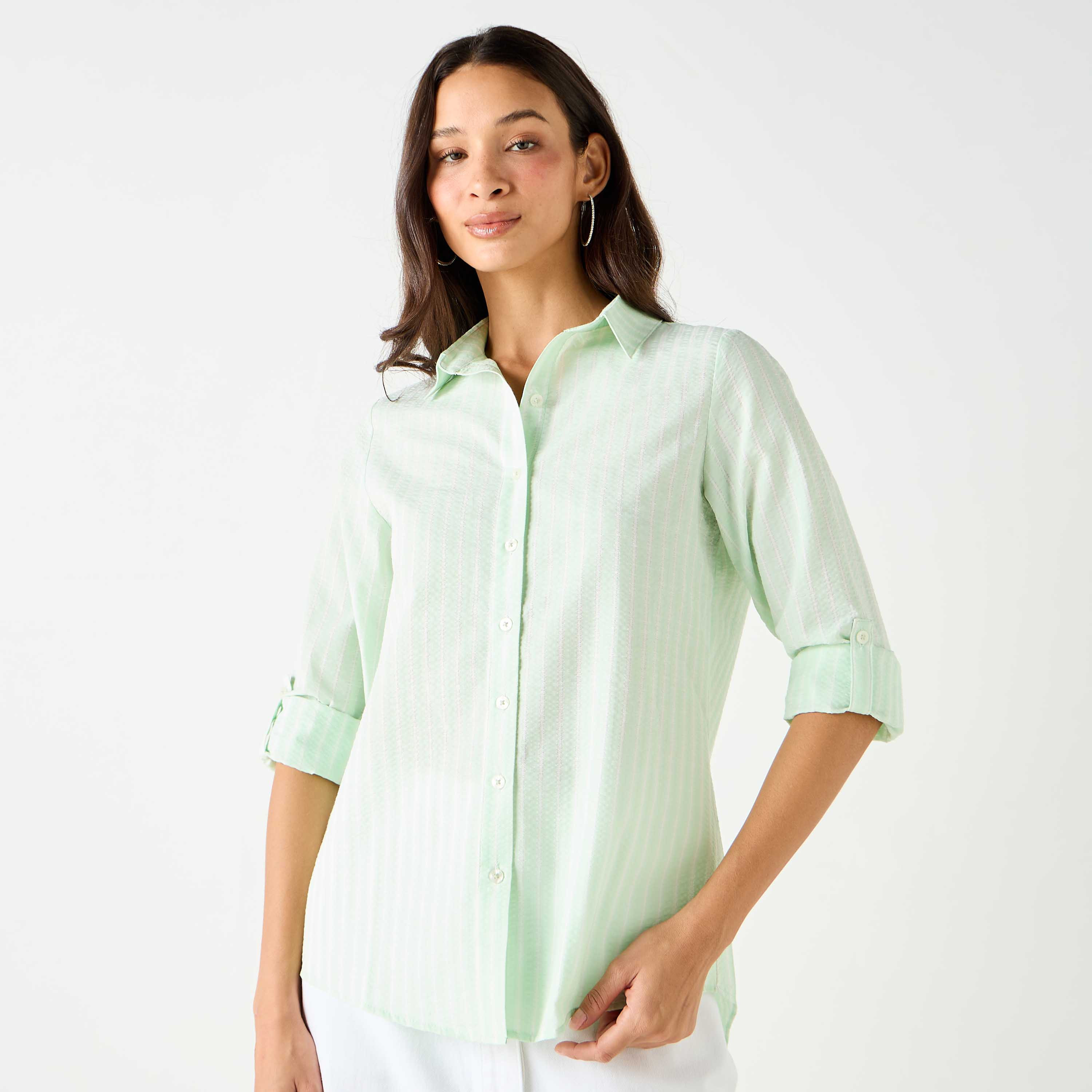 قميص مخطط بقصّة عادية وأكمام طويلة-women-clothing-shirtsandblouses-shirts-image-5