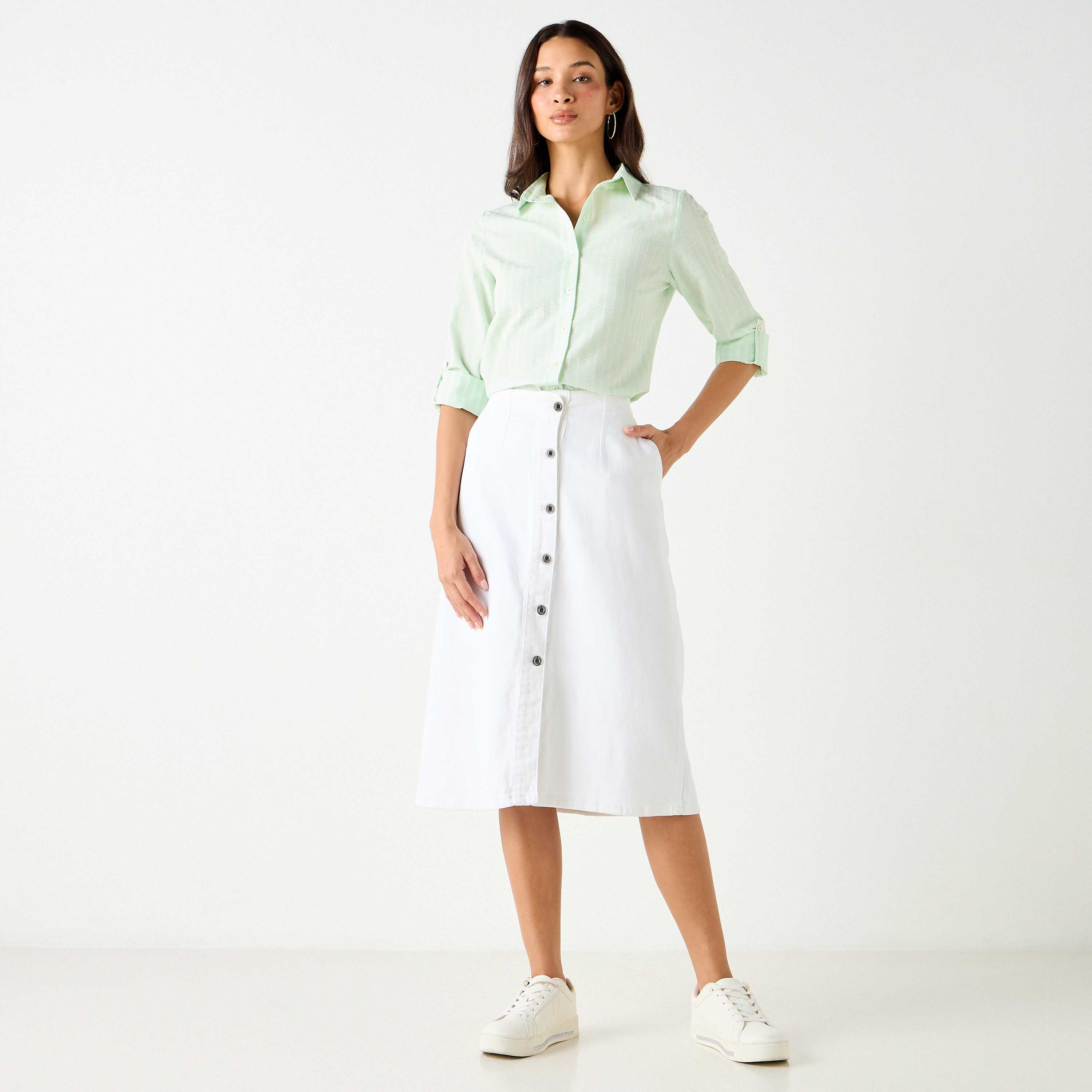 قميص مخطط بقصّة عادية وأكمام طويلة-women-clothing-shirtsandblouses-shirts-image-6