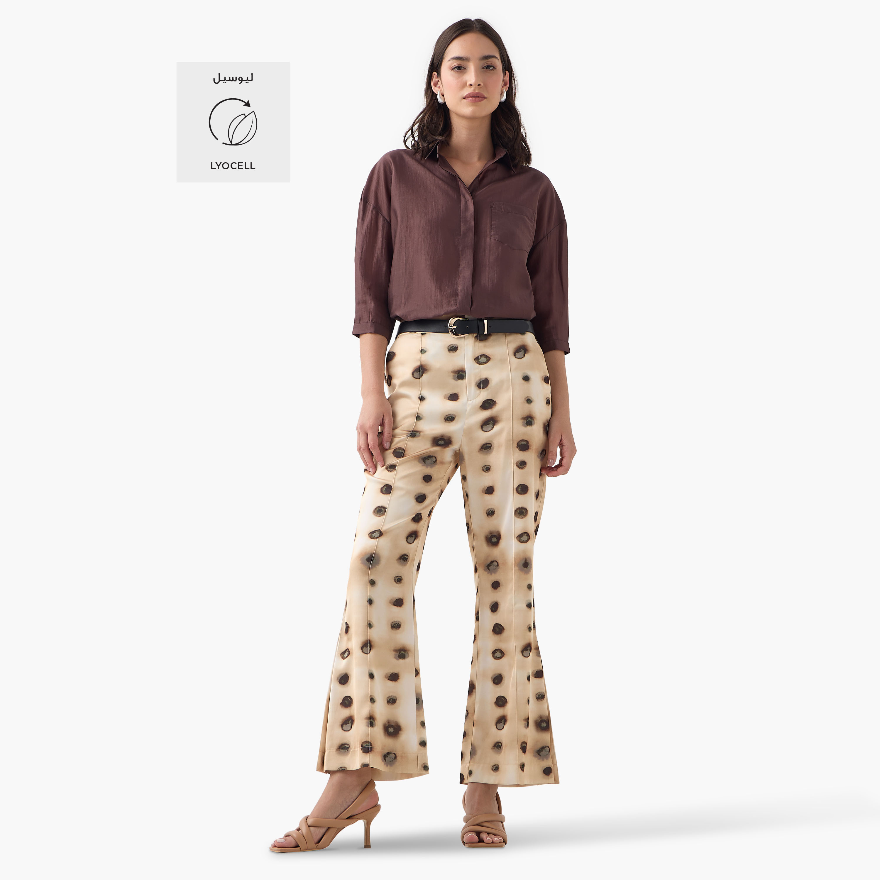 Relaxed Fit High Low Shirt with 3/4 Sleeves-women-clothing-shirtsandblouses-shirts-image-2