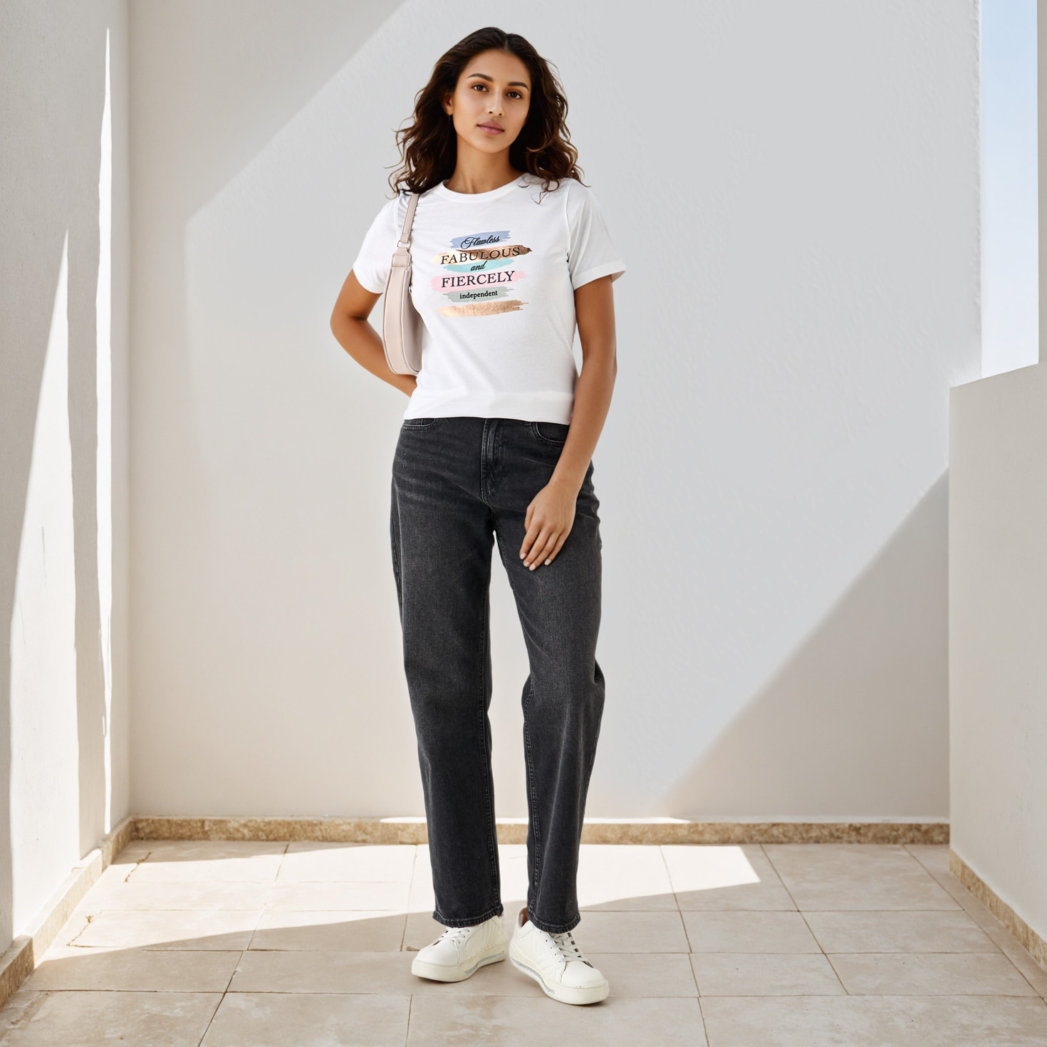 Slogan Print T-shirt-women-clothing-tshirts-image-2