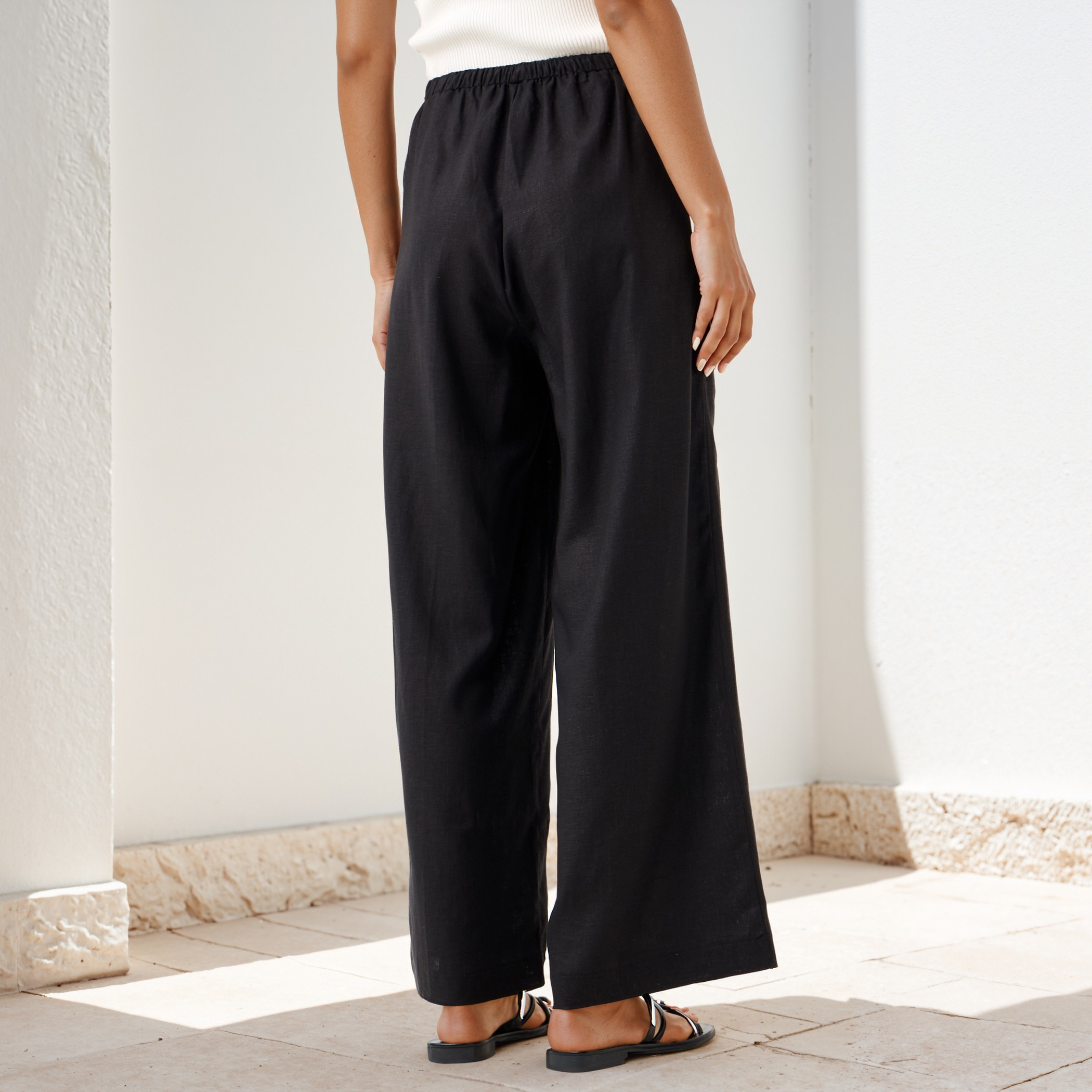 Linen Blend Wide Leg Trousers-women-clothing-bottoms-trousers-image-3