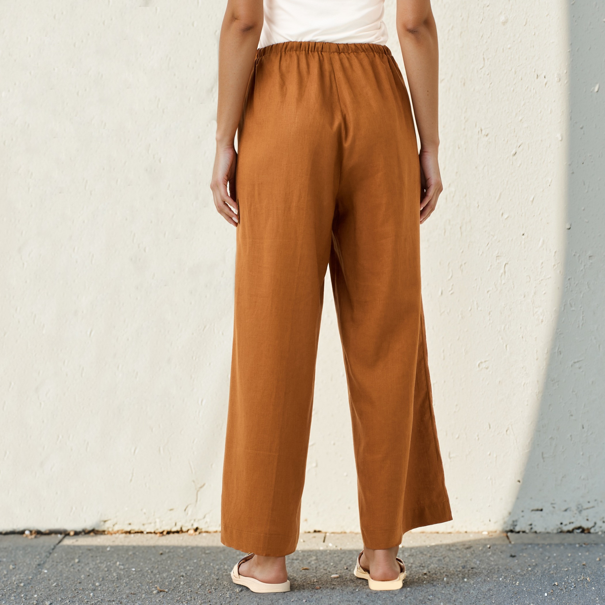 Linen Blend Wide Leg Trousers-women-clothing-bottoms-trousers-image-3