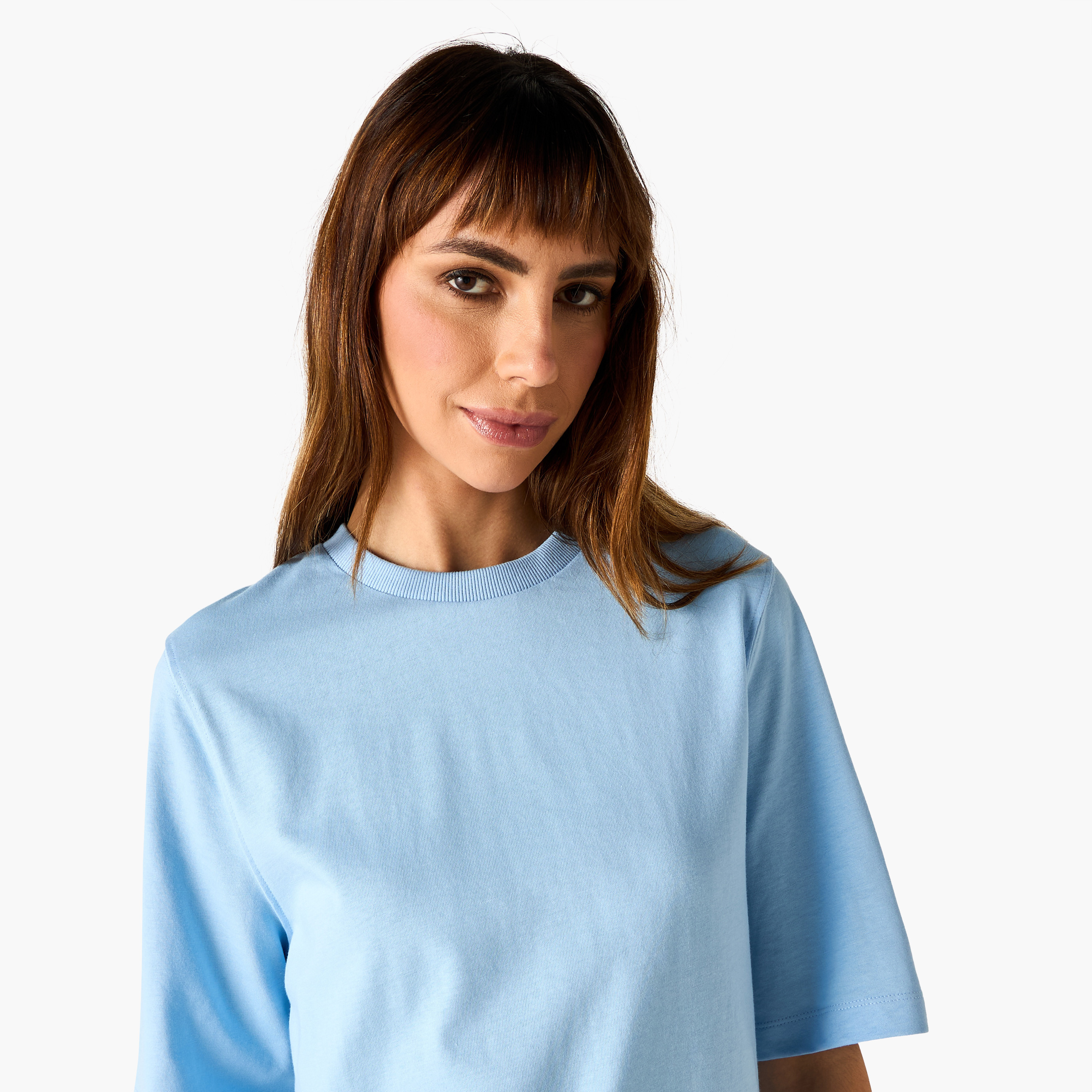 تيشيرت قطن بقصّة مريحة وياقة ضيقة-women-clothing-tshirts-image-5