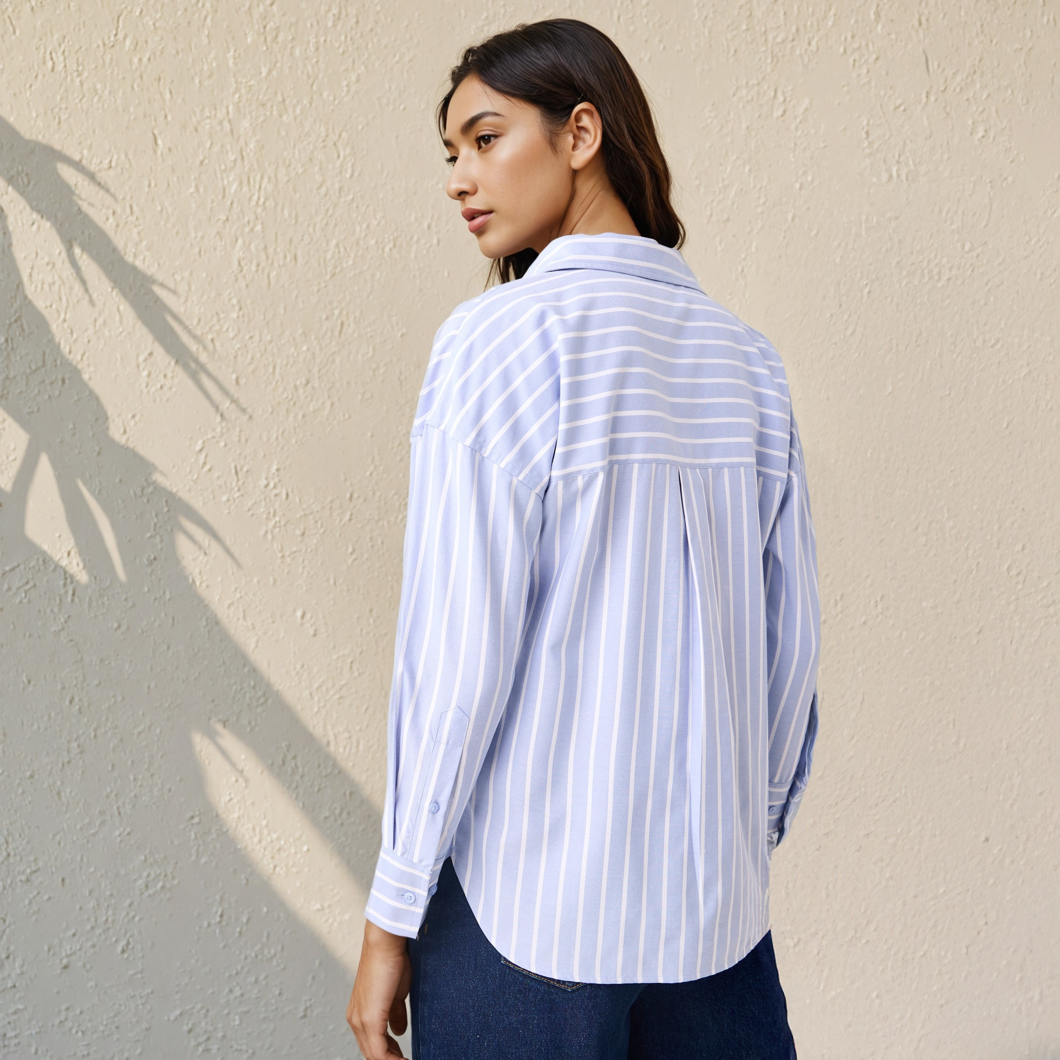 Regular Fit Striped Oxford Shirt-women-clothing-shirtsandblouses-shirts-image-3