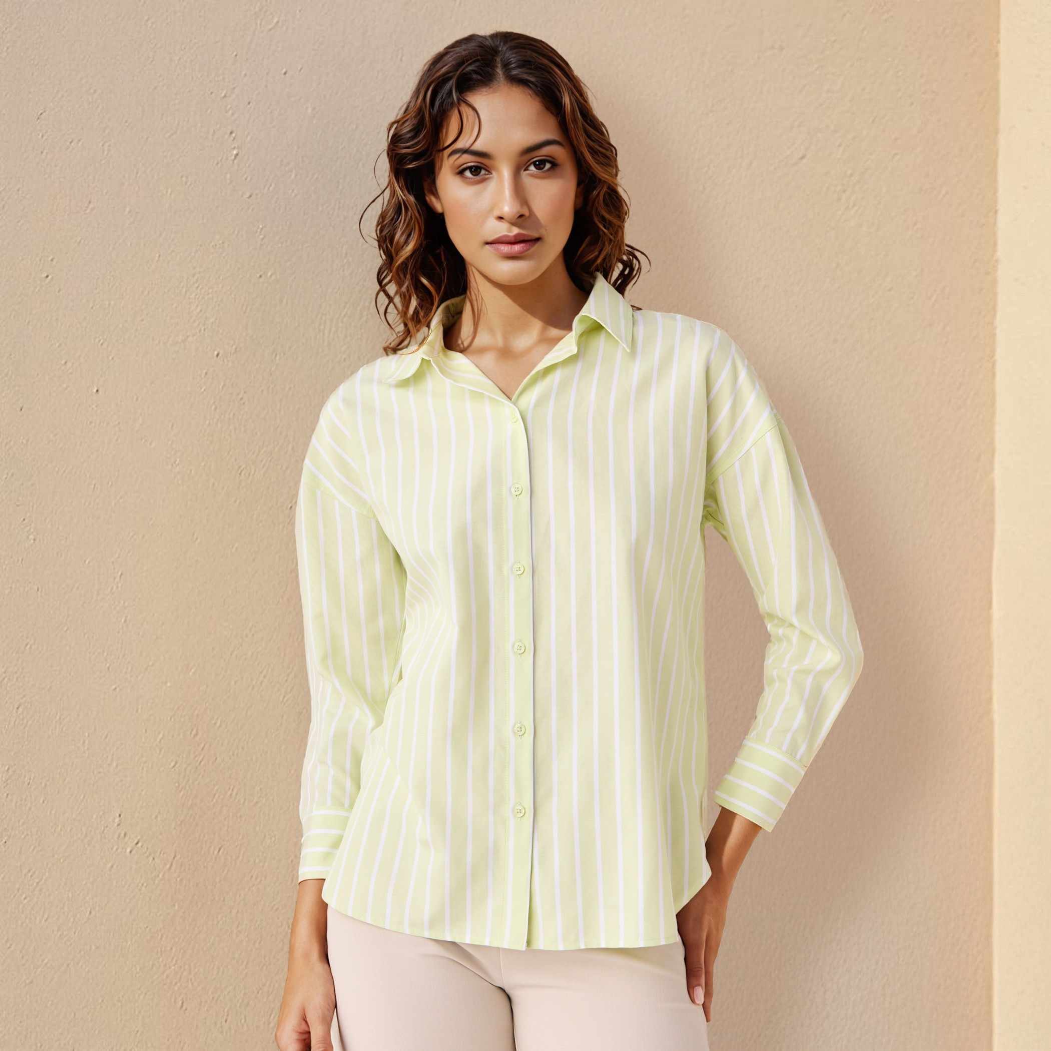 Regular Fit Striped Oxford Shirt-women-clothing-shirtsandblouses-shirts-image-1