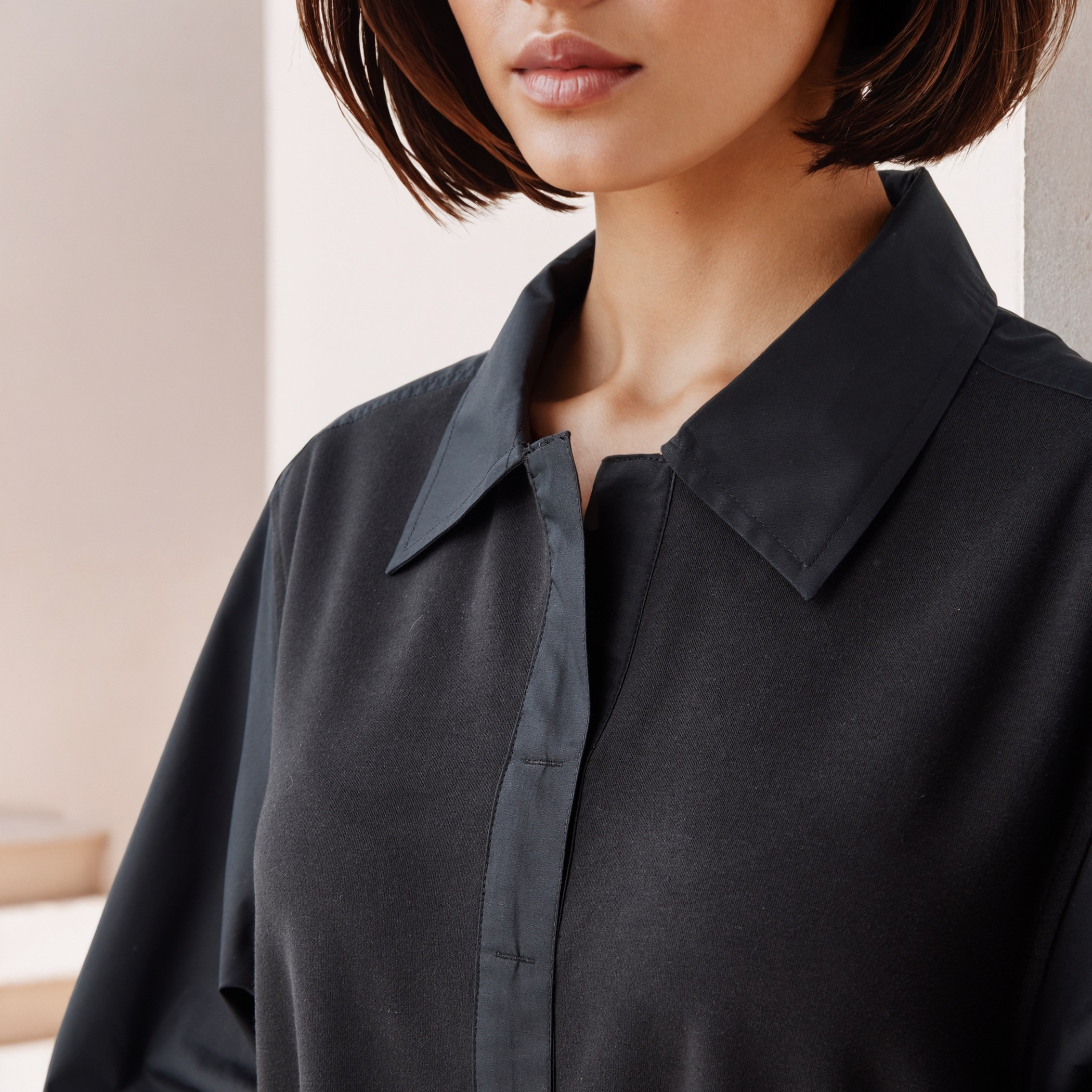 Collared Flared Shirt Dress-women-clothing-dresses-image-4