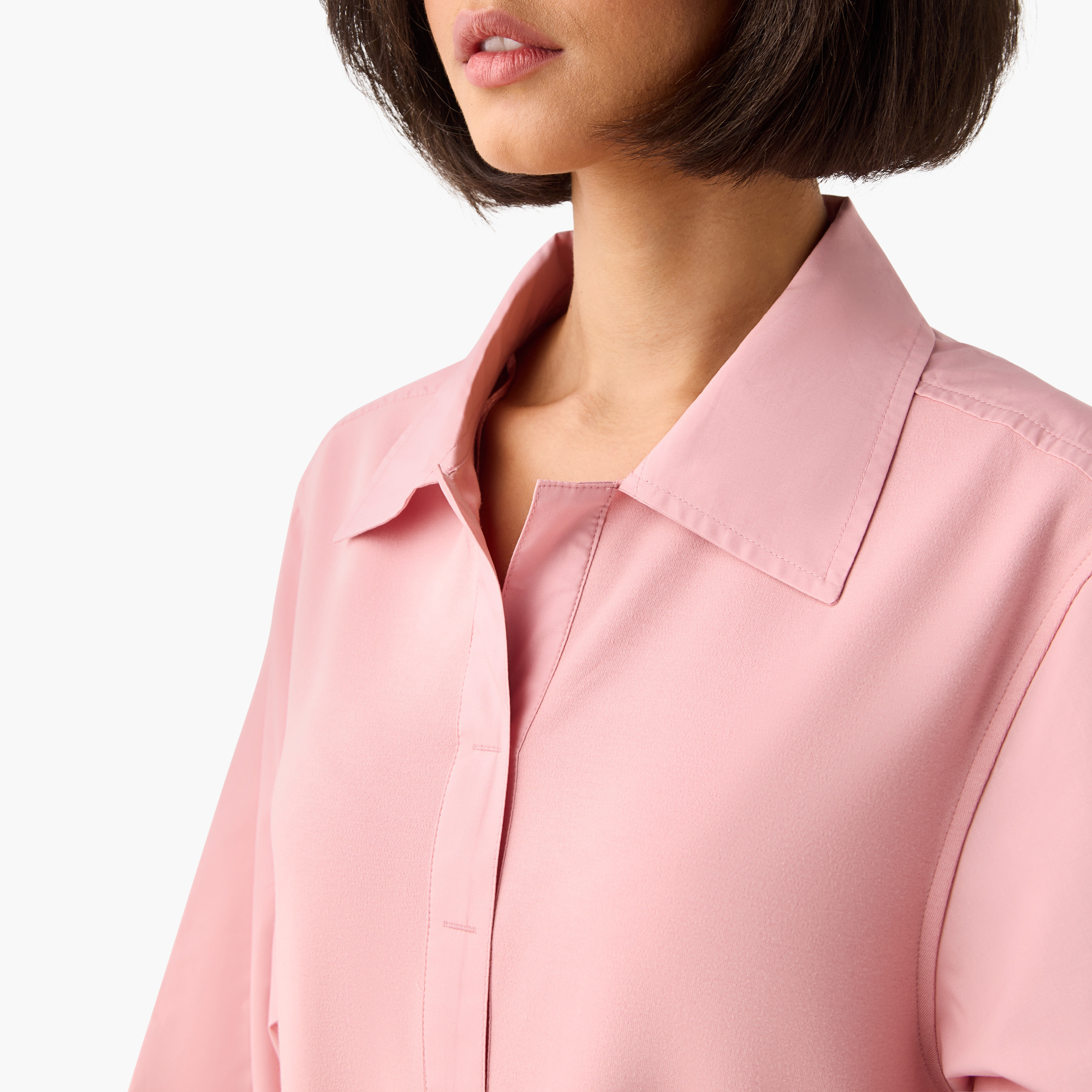 Collared Flared Shirt Dress-women-clothing-dresses-image-4