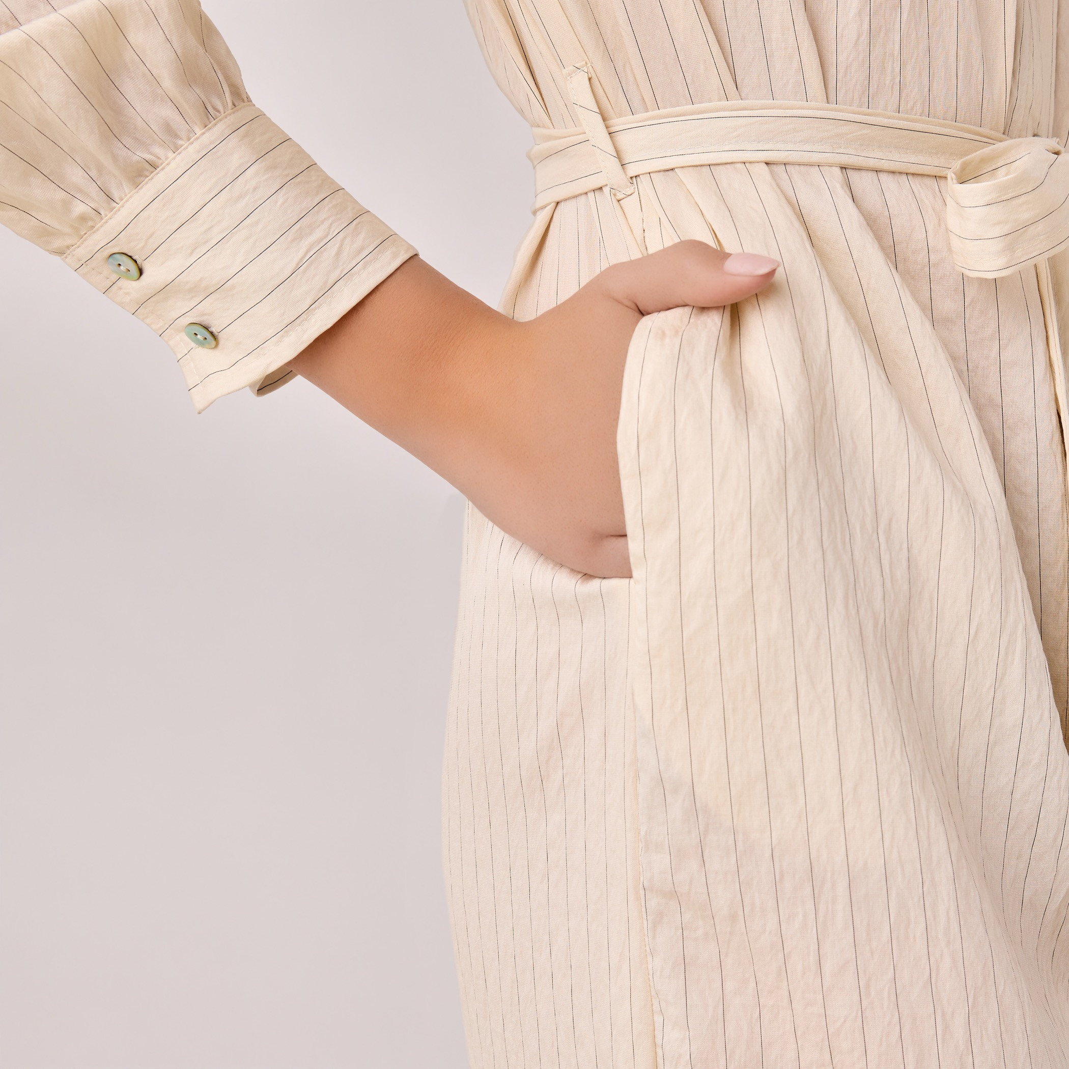 فستان قميص ميدي مخطط بحزام-women-clothing-dresses-image-9