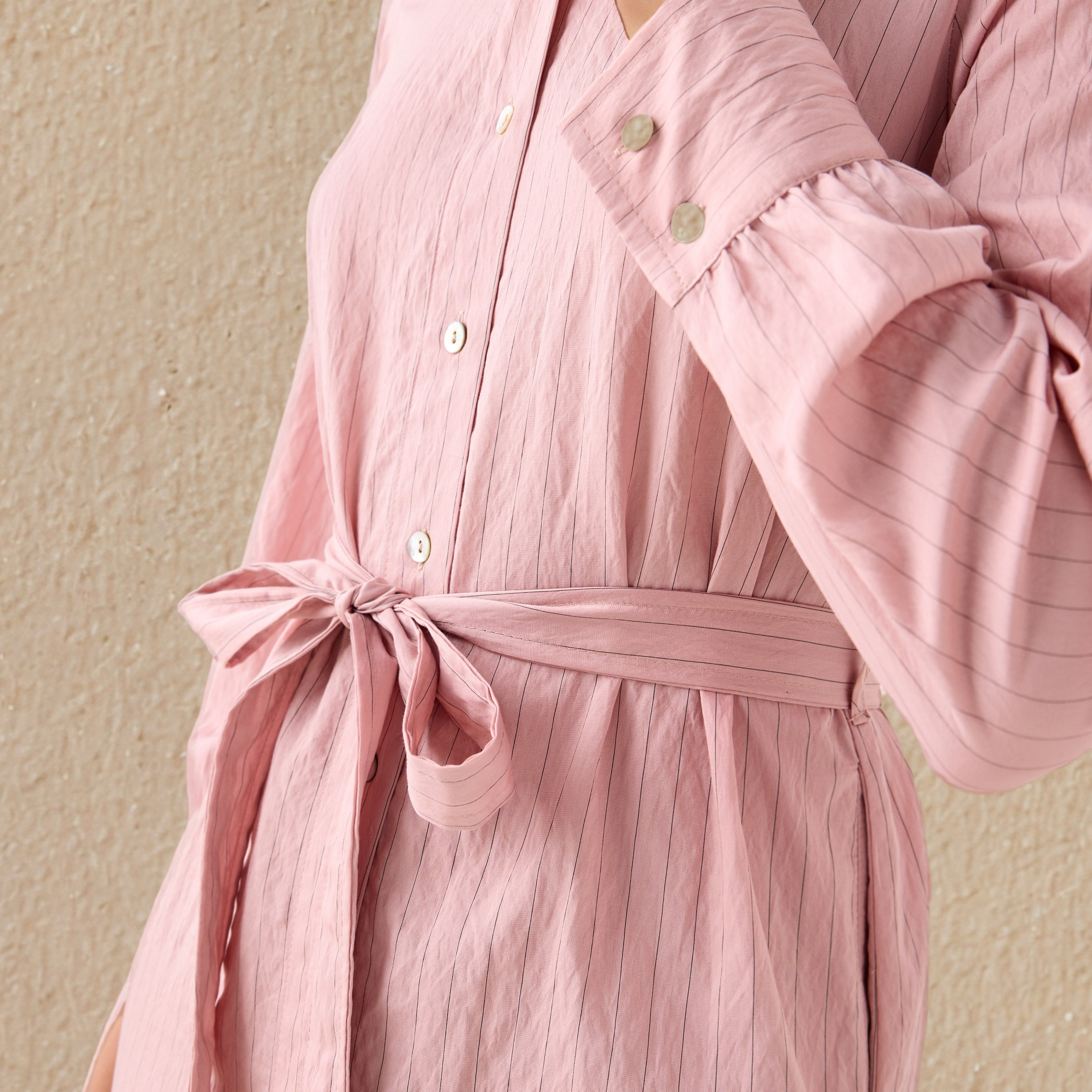 Striped Midi Shirt Dress with Belt-women-clothing-dresses-image-4