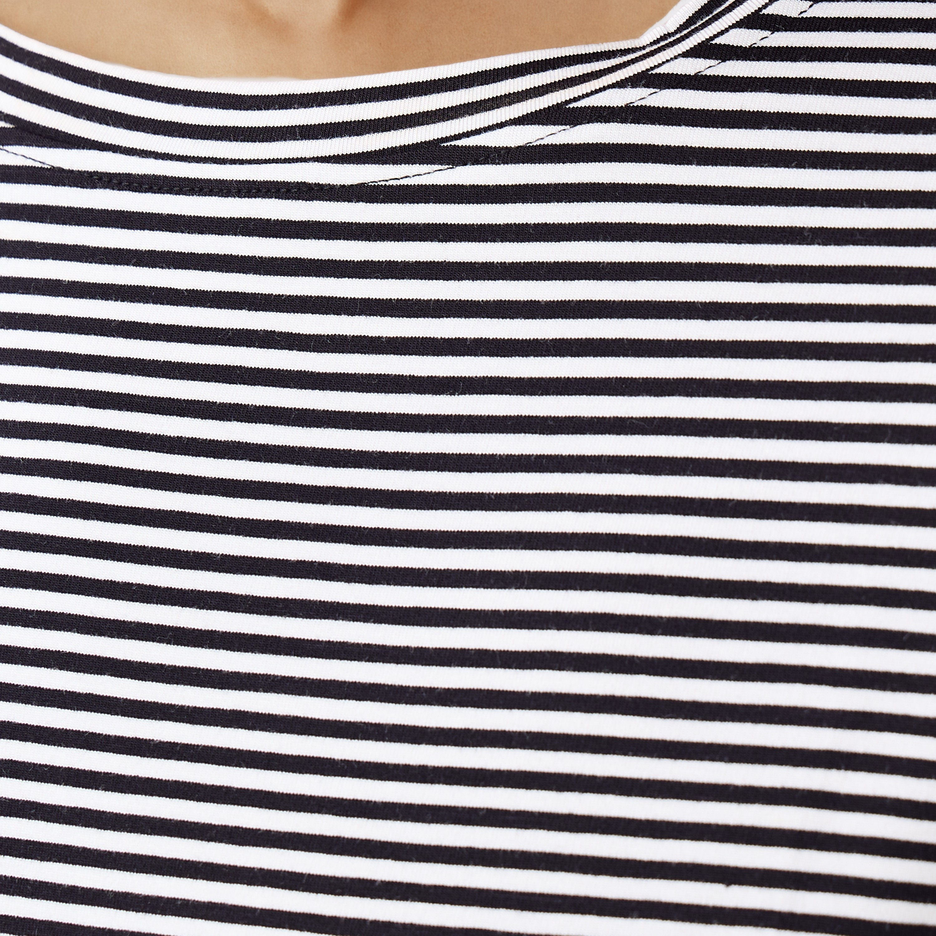 Striped T-shirt with Drop Shoulder Sleeves-women-clothing-tshirts-image-5