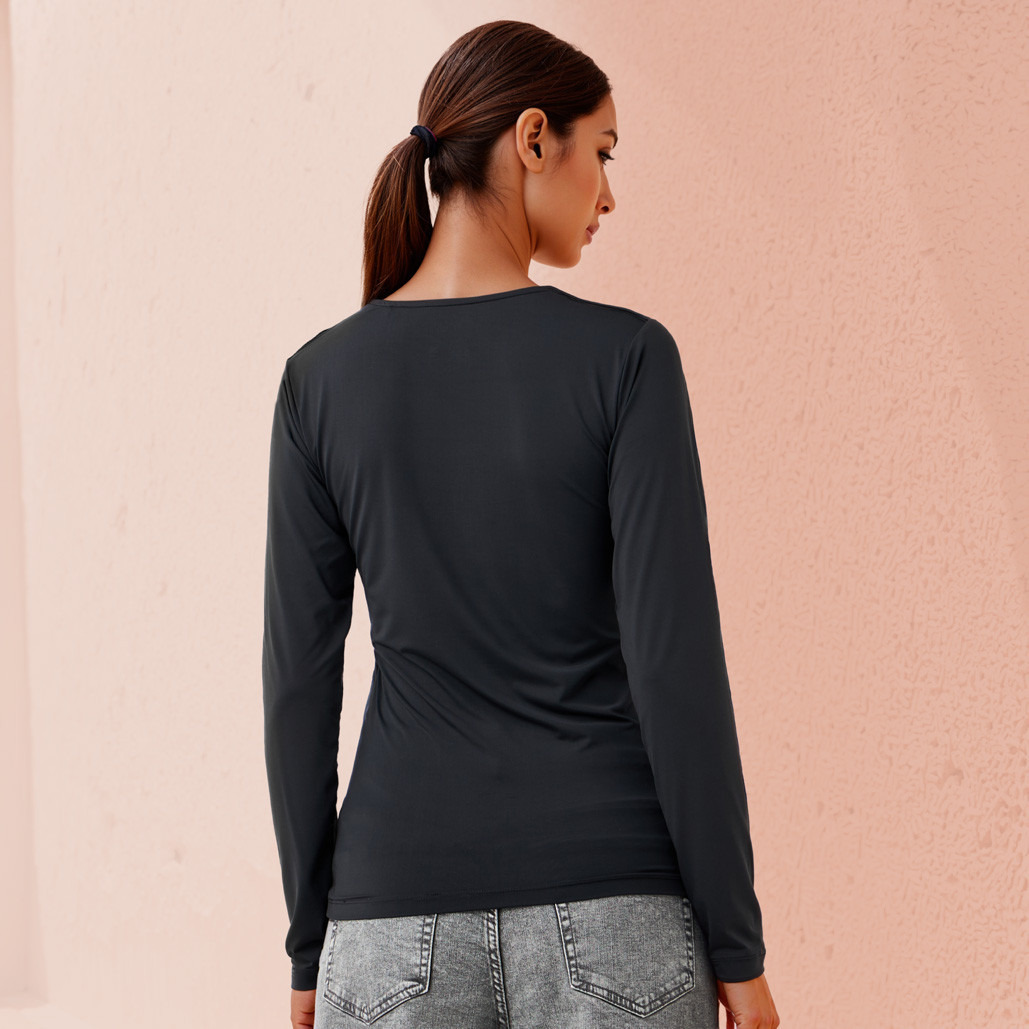 Crew Neck T-shirt with Long Sleeves-women-clothing-tshirts-image-3