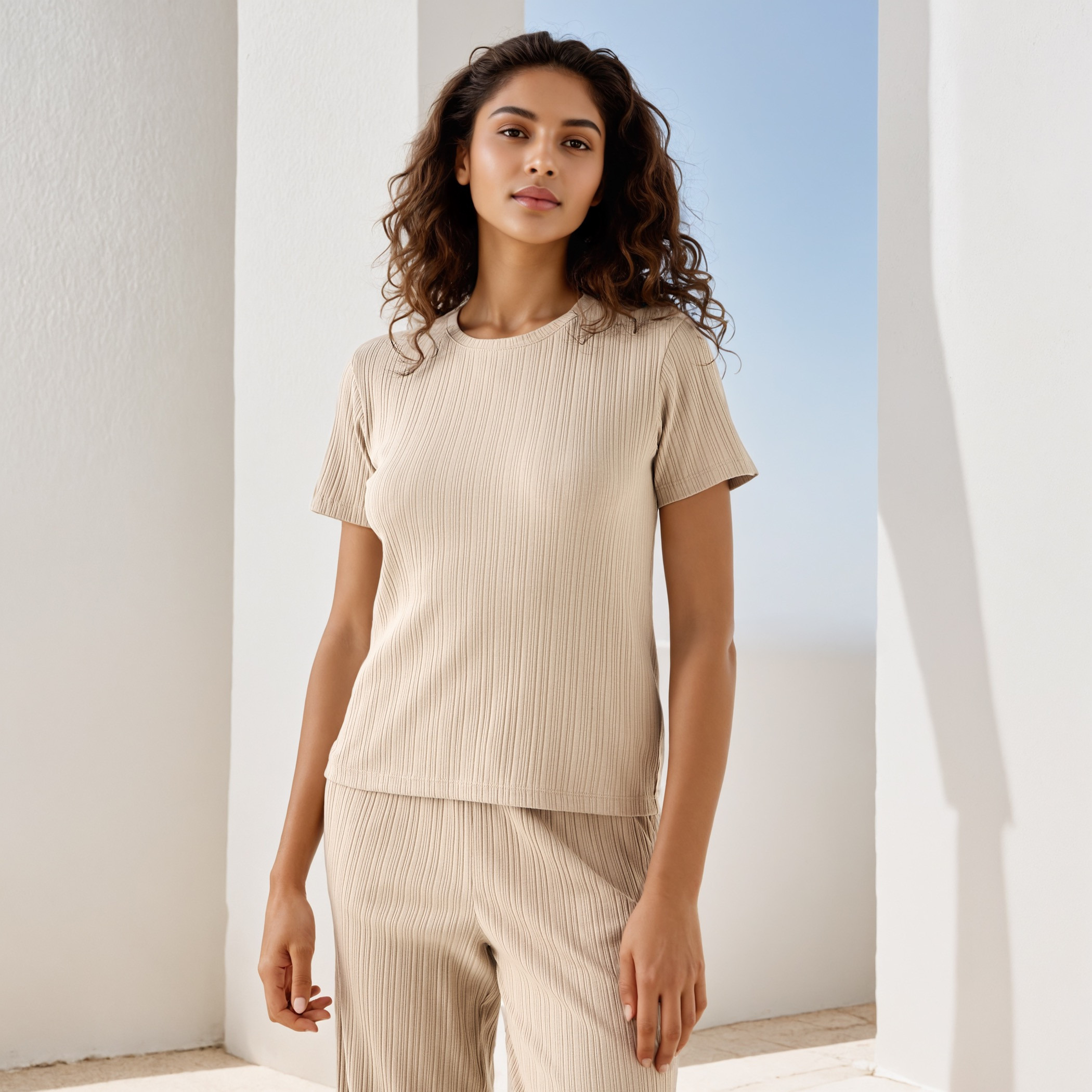 تيشيرت مضلع بياقة مستديرة-women-clothing-tshirts-image-1