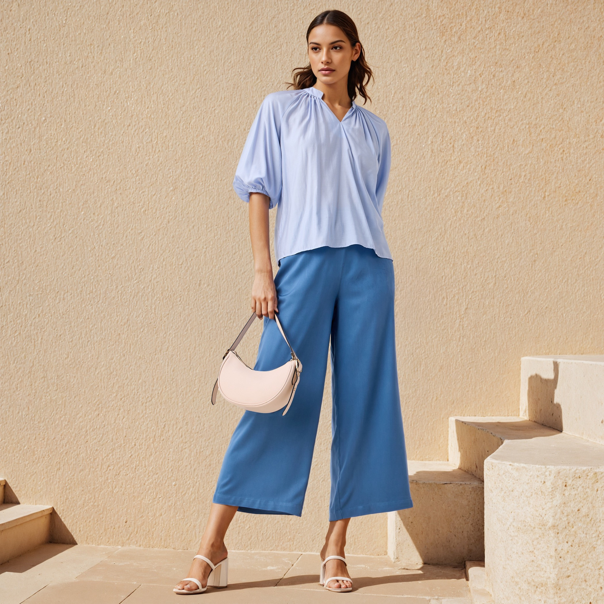 Mandarin Collar Balloon Sleeves Top-women-clothing-shirtsandblouses-blouses-image-2