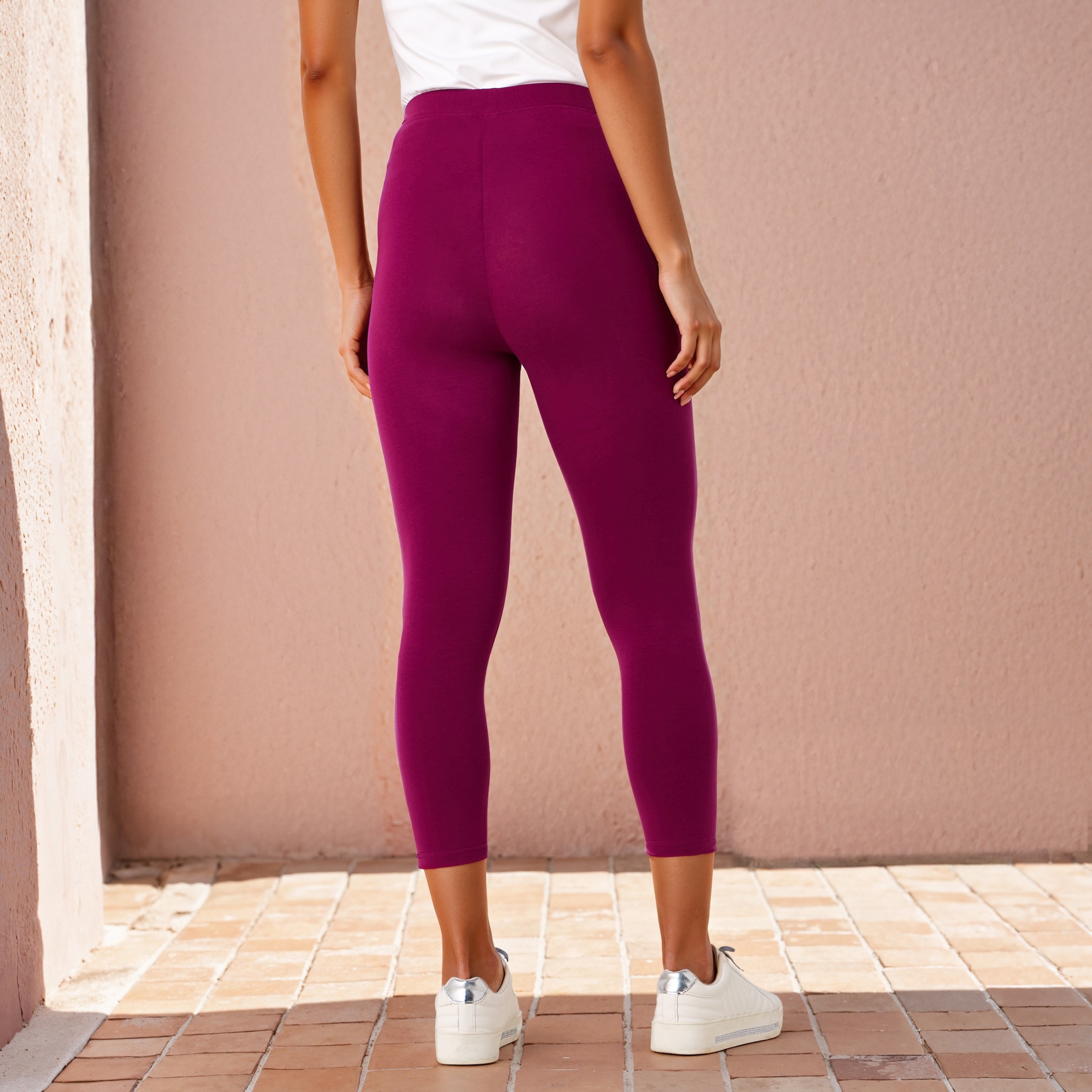 Slim Fit Leggings with Elasticated Waistband-women-clothing-bottoms-leggings-image-3