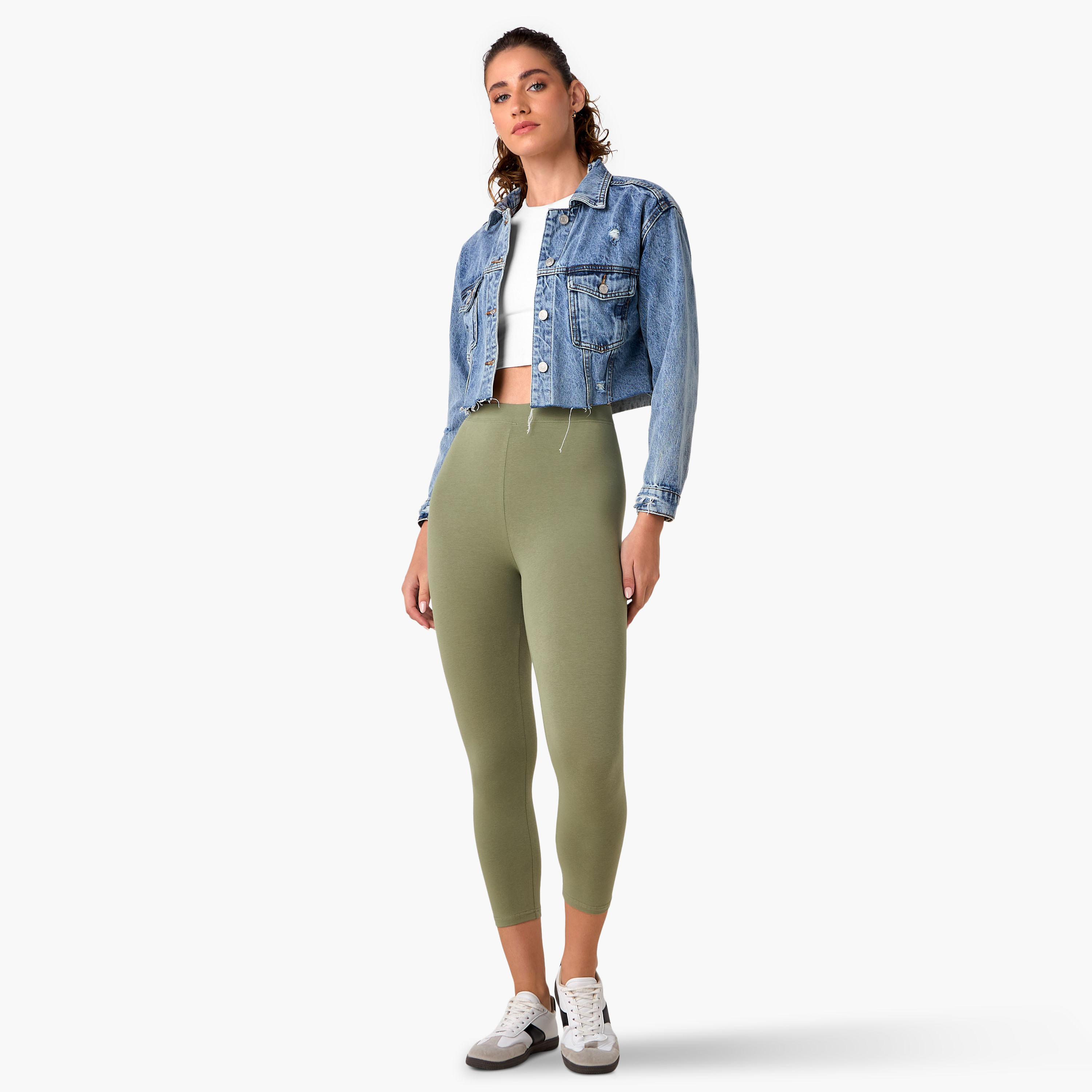 Slim Fit Leggings with Elasticated Waistband-women-clothing-bottoms-leggings-image-2
