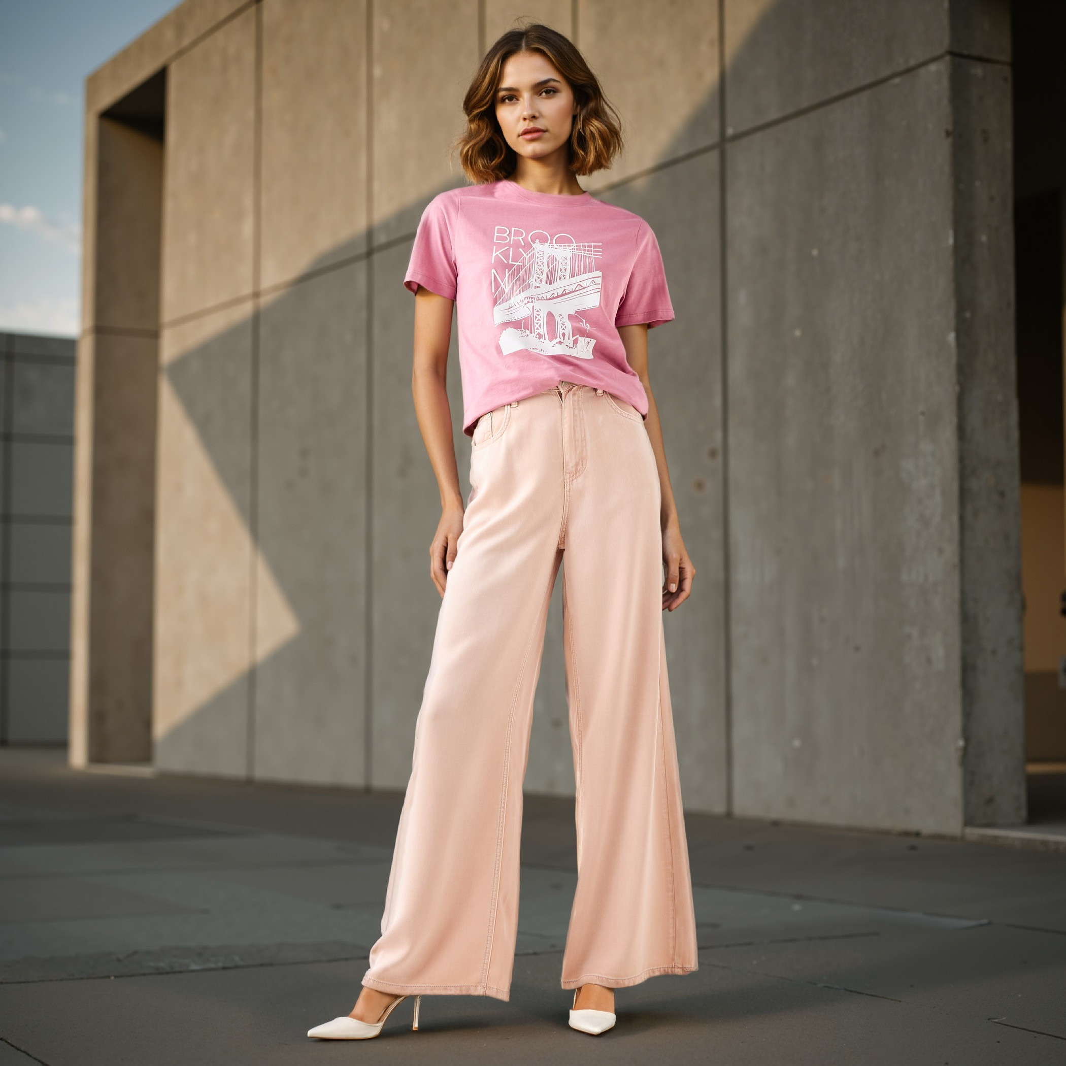Graphic Print T-shirt with Crew Neck-women-clothing-tshirts-image-2