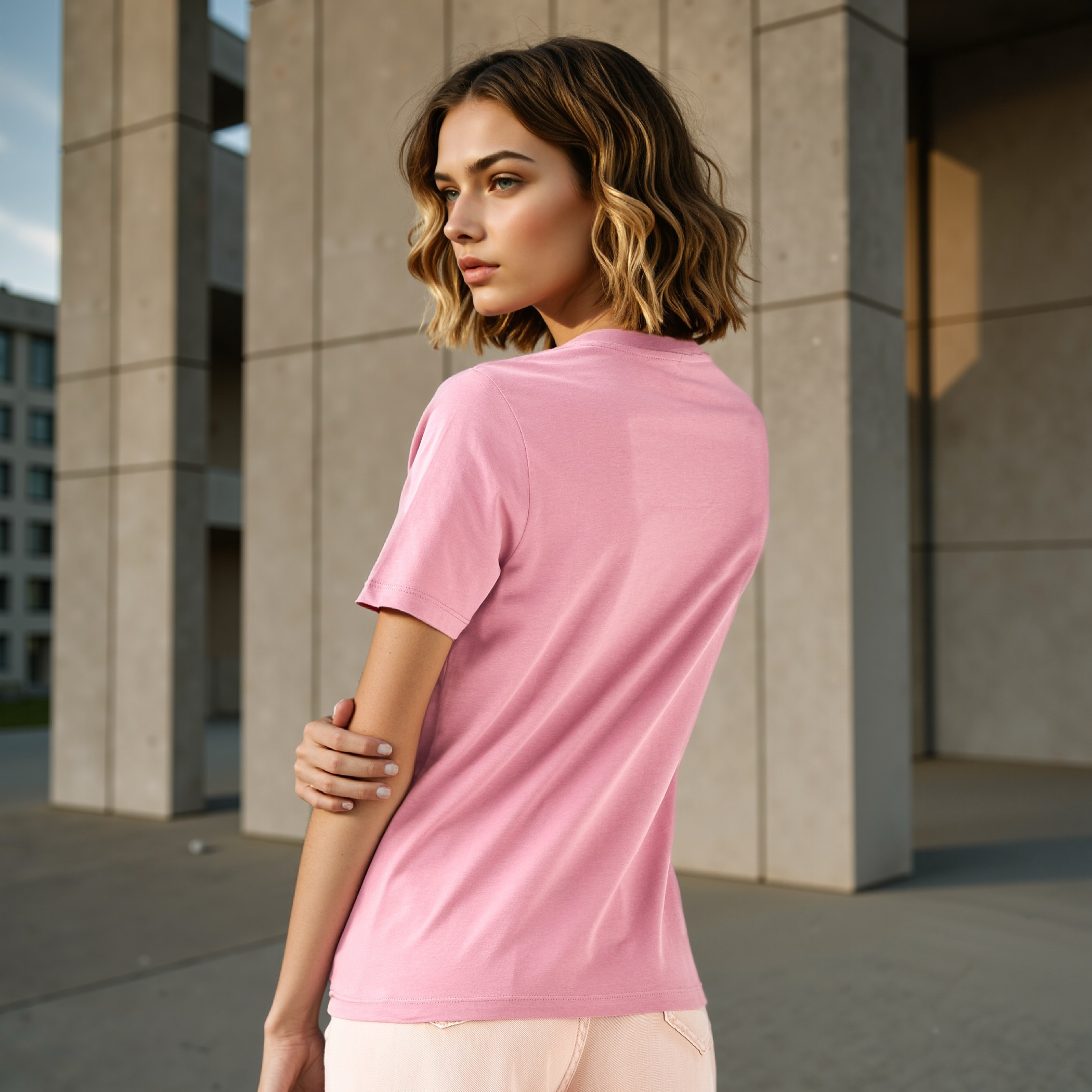 Graphic Print T-shirt with Crew Neck-women-clothing-tshirts-image-3