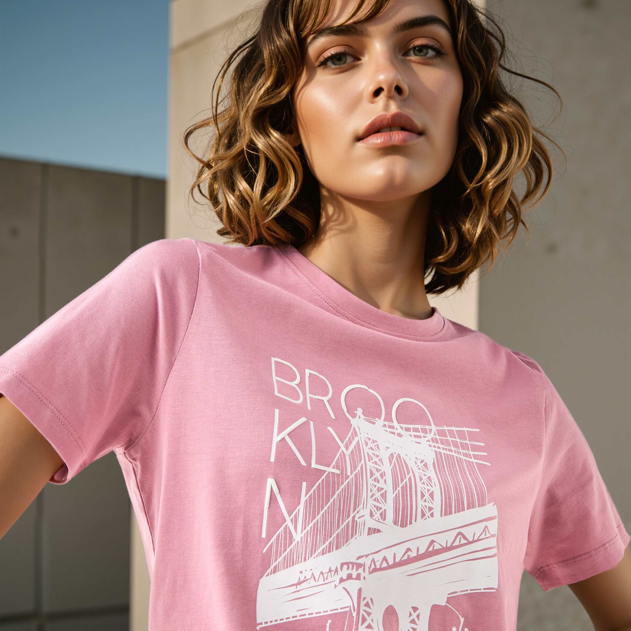 Graphic Print T-shirt with Crew Neck-women-clothing-tshirts-image-4