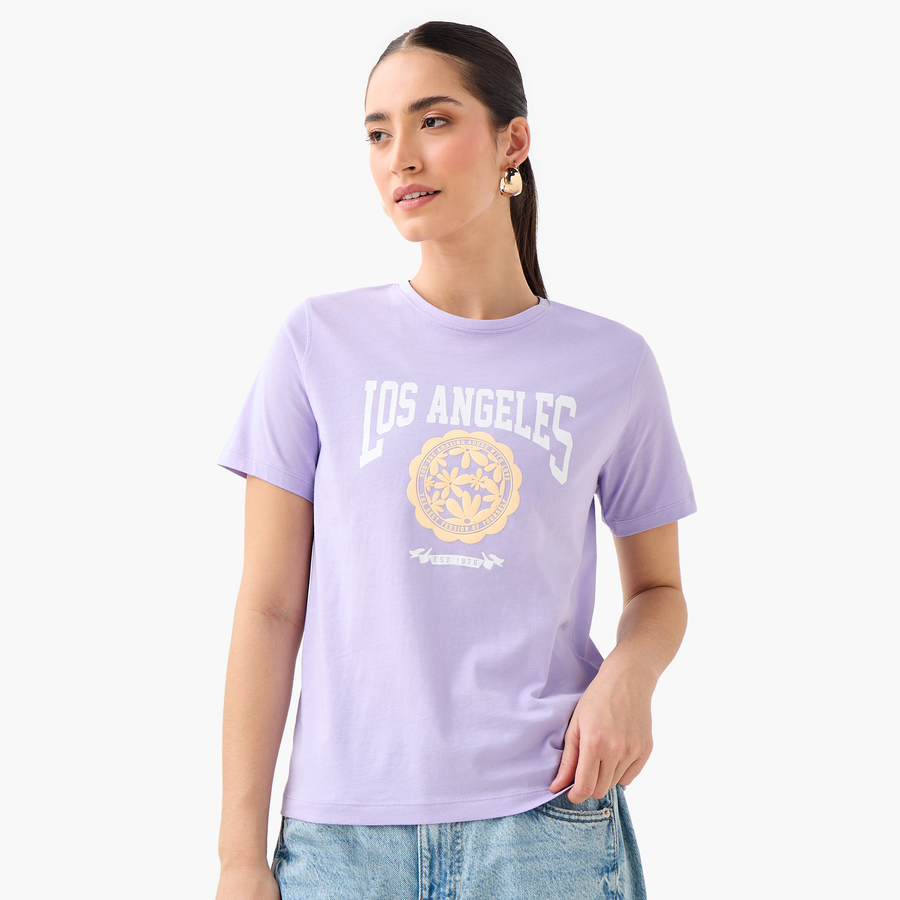 Varsity Print T-shirt-women-clothing-tshirts-image-1
