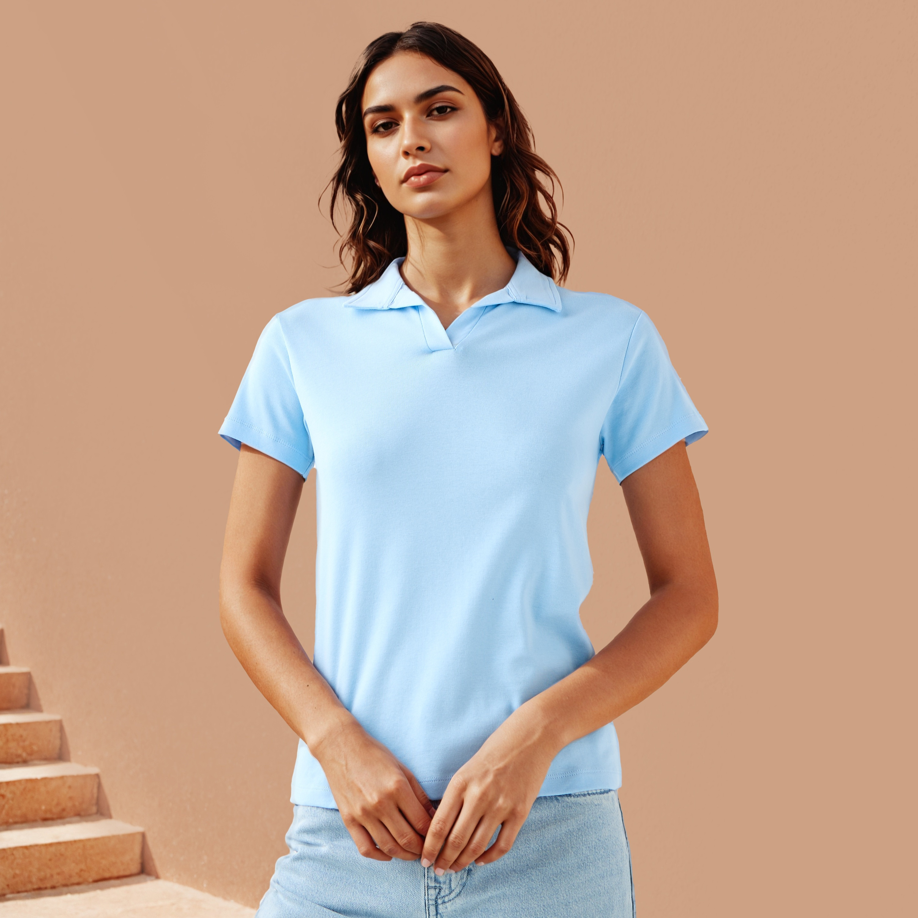 Johnny Collar Polo T-shirt-women-clothing-tshirts-image-1