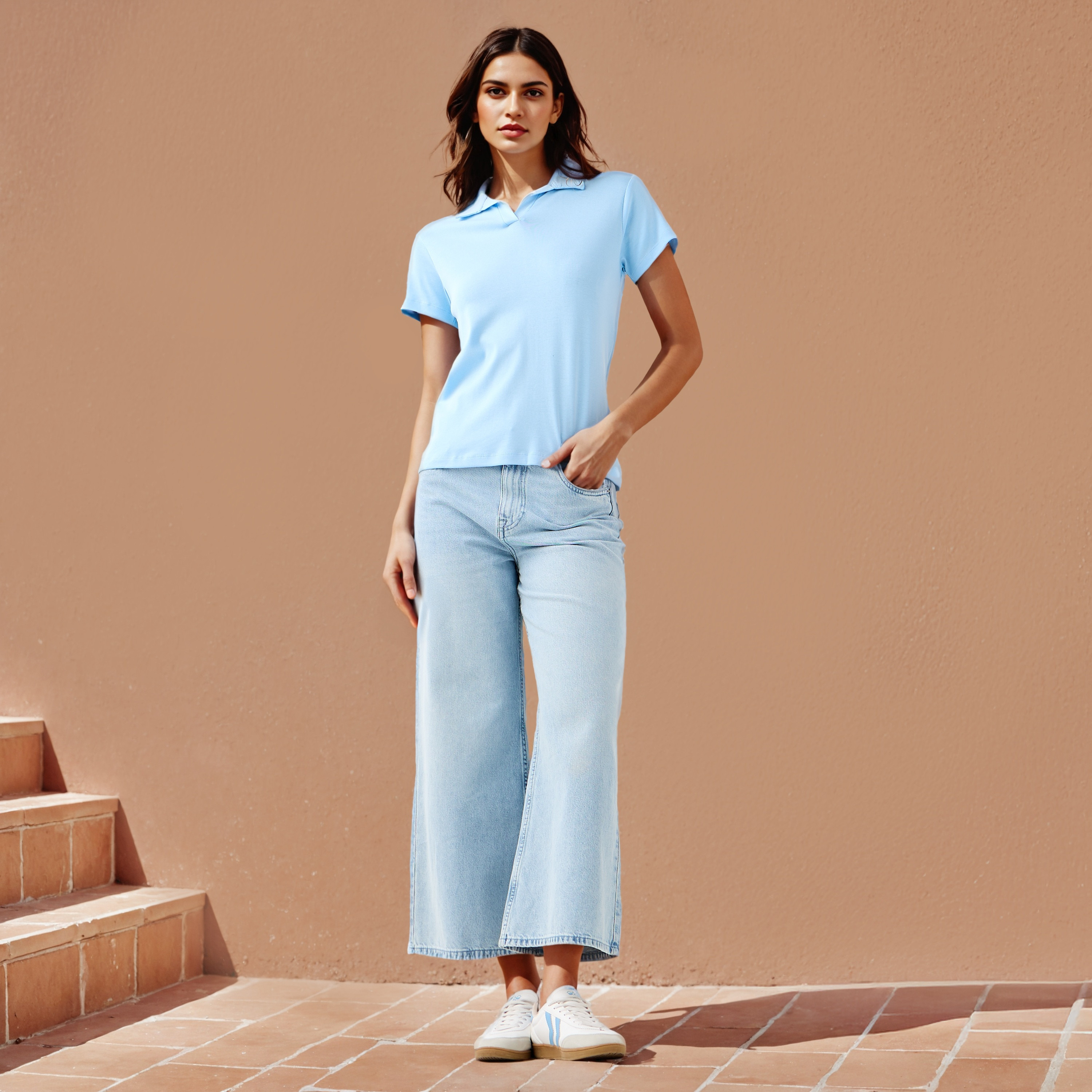Johnny Collar Polo T-shirt-women-clothing-tshirts-image-2