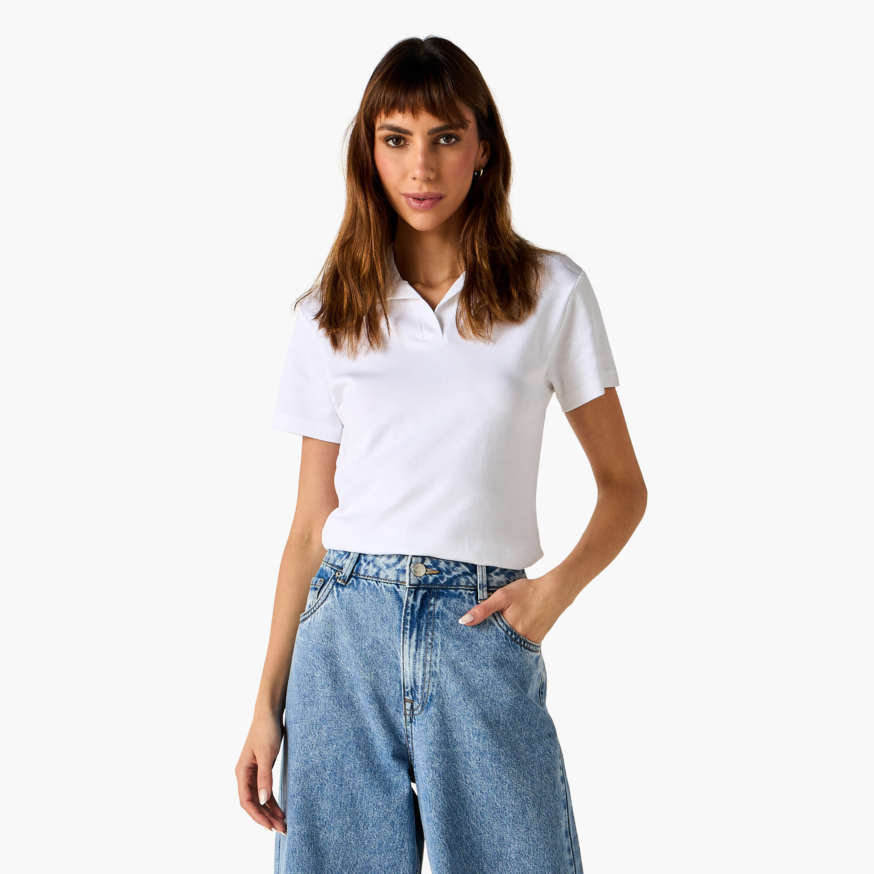 Johnny Collar Polo T-shirt-women-clothing-tshirts-image-1