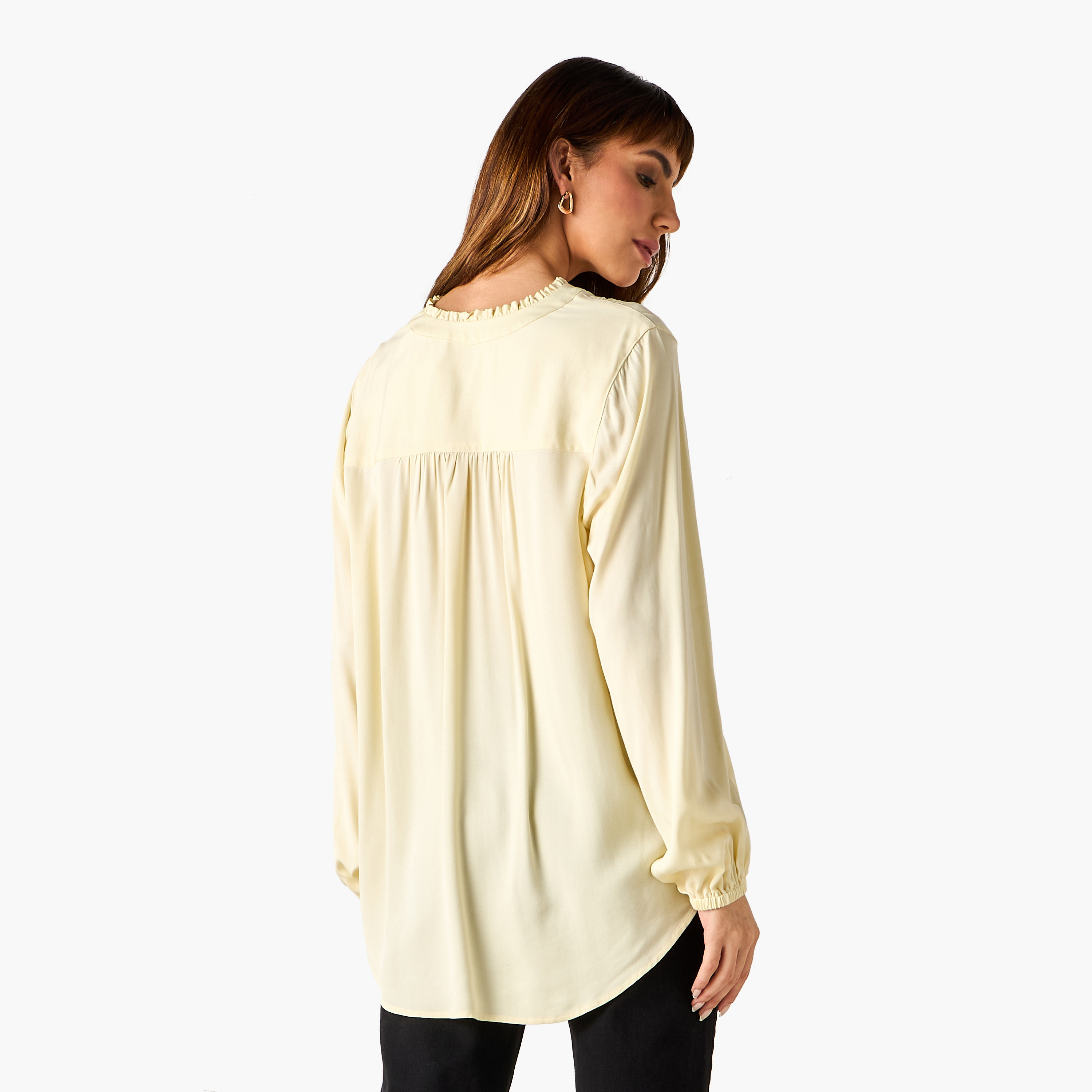 Mandarin Collar Viscose Top-women-clothing-shirtsandblouses-blouses-image-3