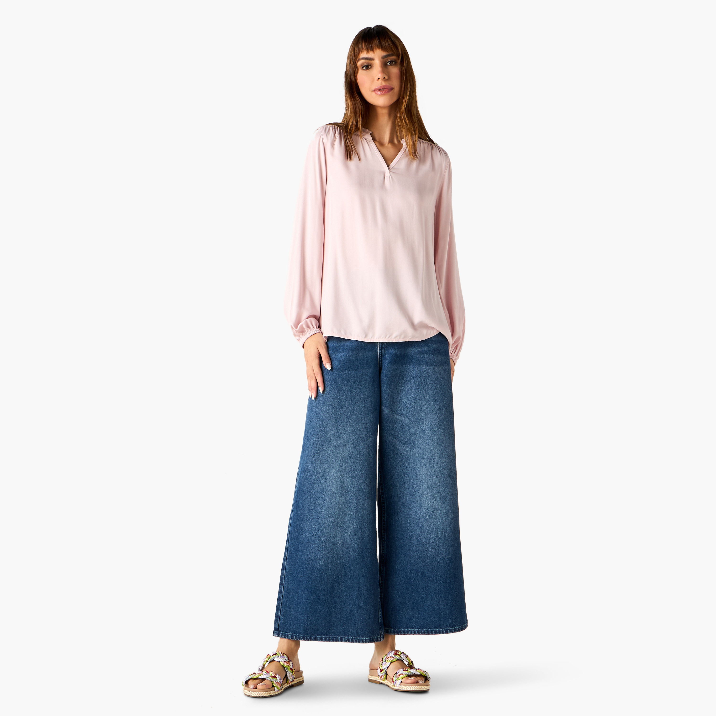 Mandarin Collar Viscose Top-women-clothing-shirtsandblouses-blouses-image-2