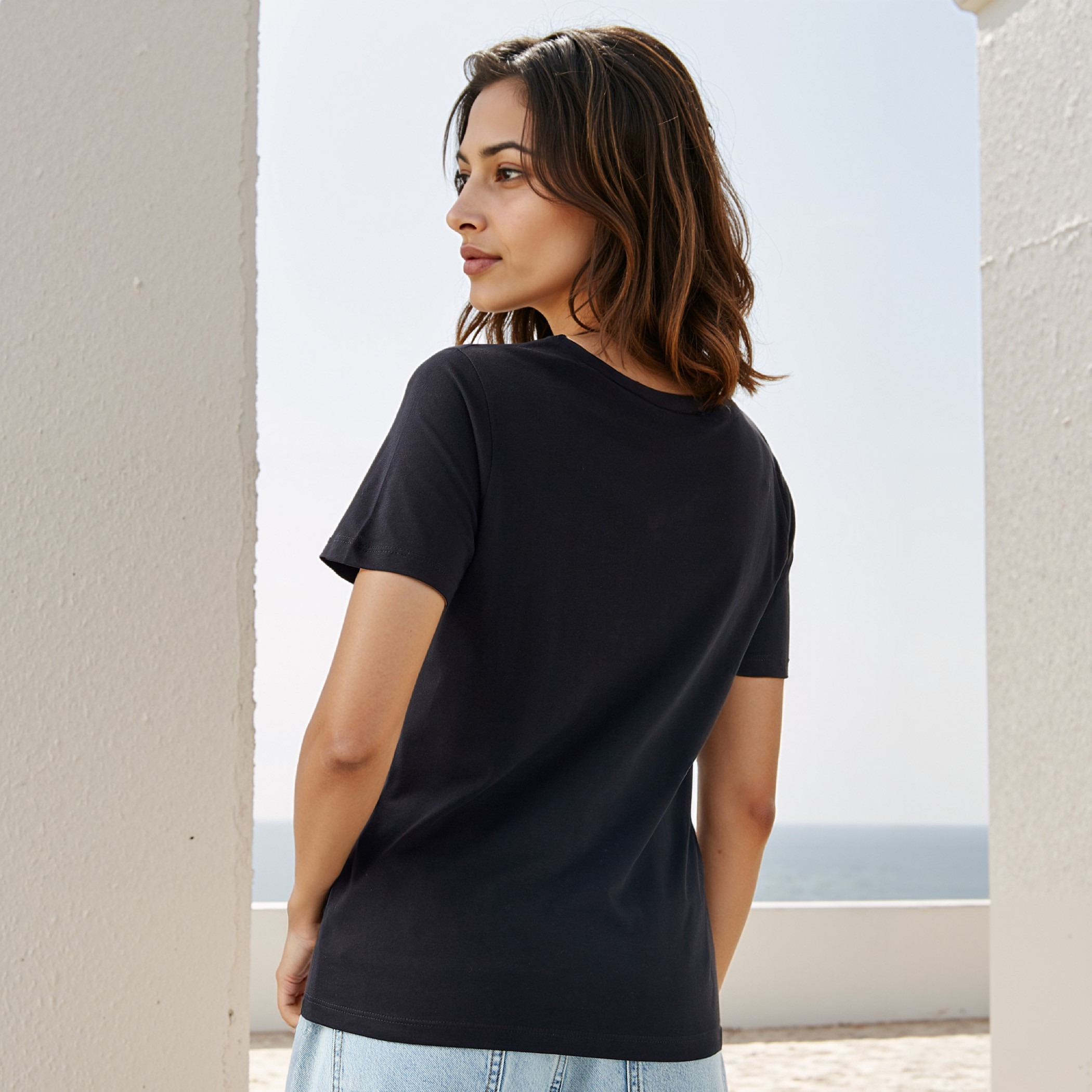 Foil Print Crew Neck T-shirt-women-clothing-tshirts-image-4