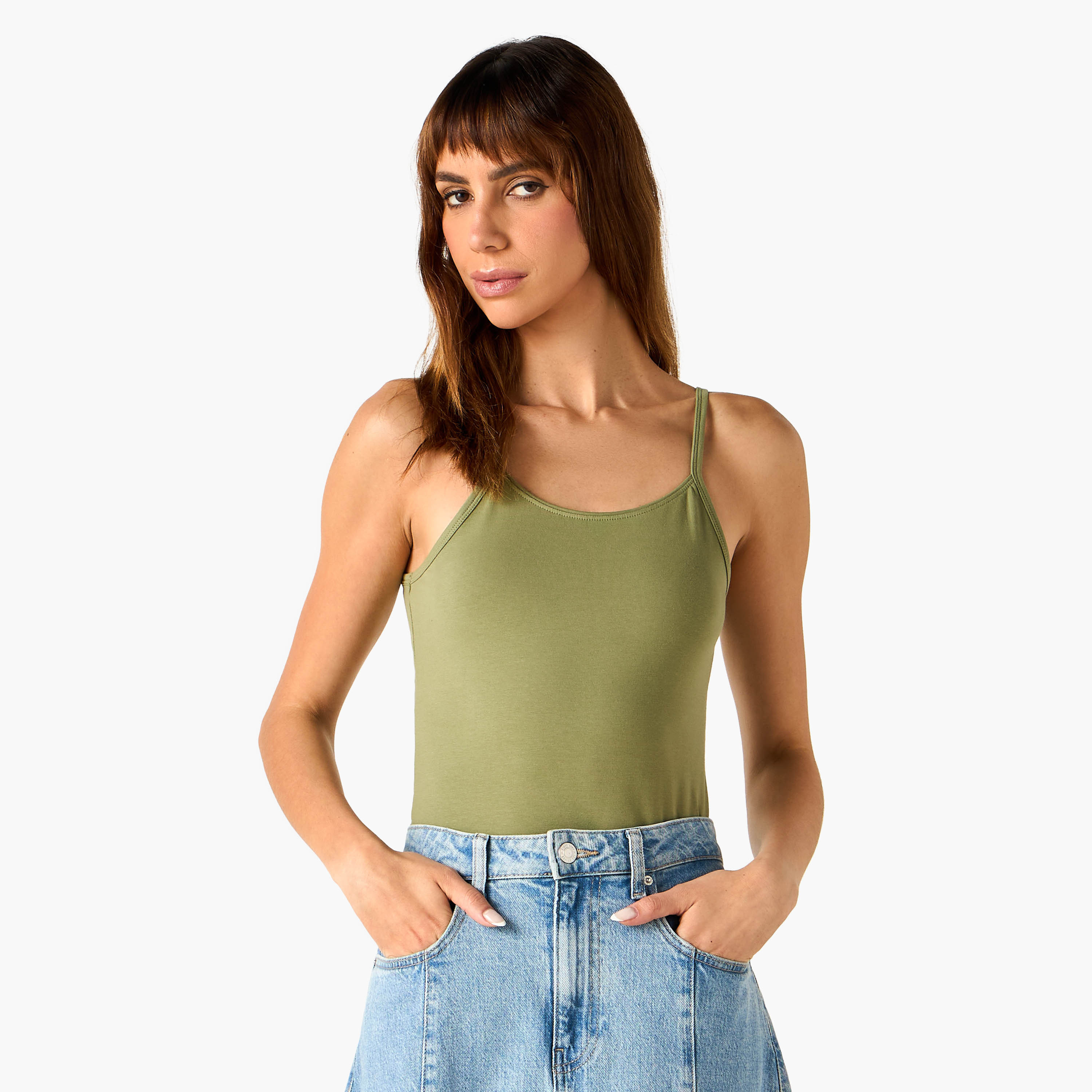 Scoop Neck Tank Top with Spaghetti Straps-women-clothing-tshirts-image-1
