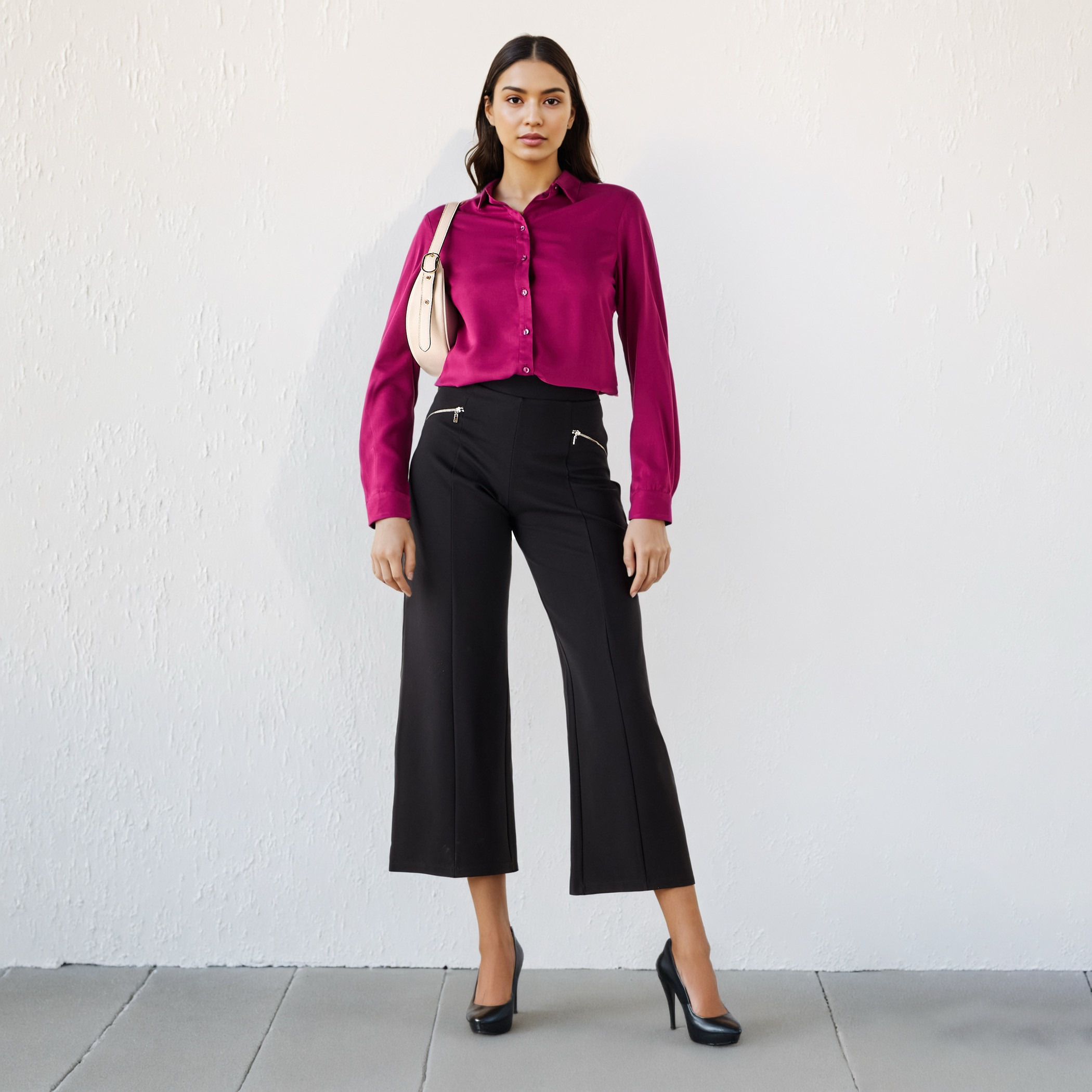 Regular Fit Collared Viscose Shirt-women-clothing-shirtsandblouses-shirts-image-2