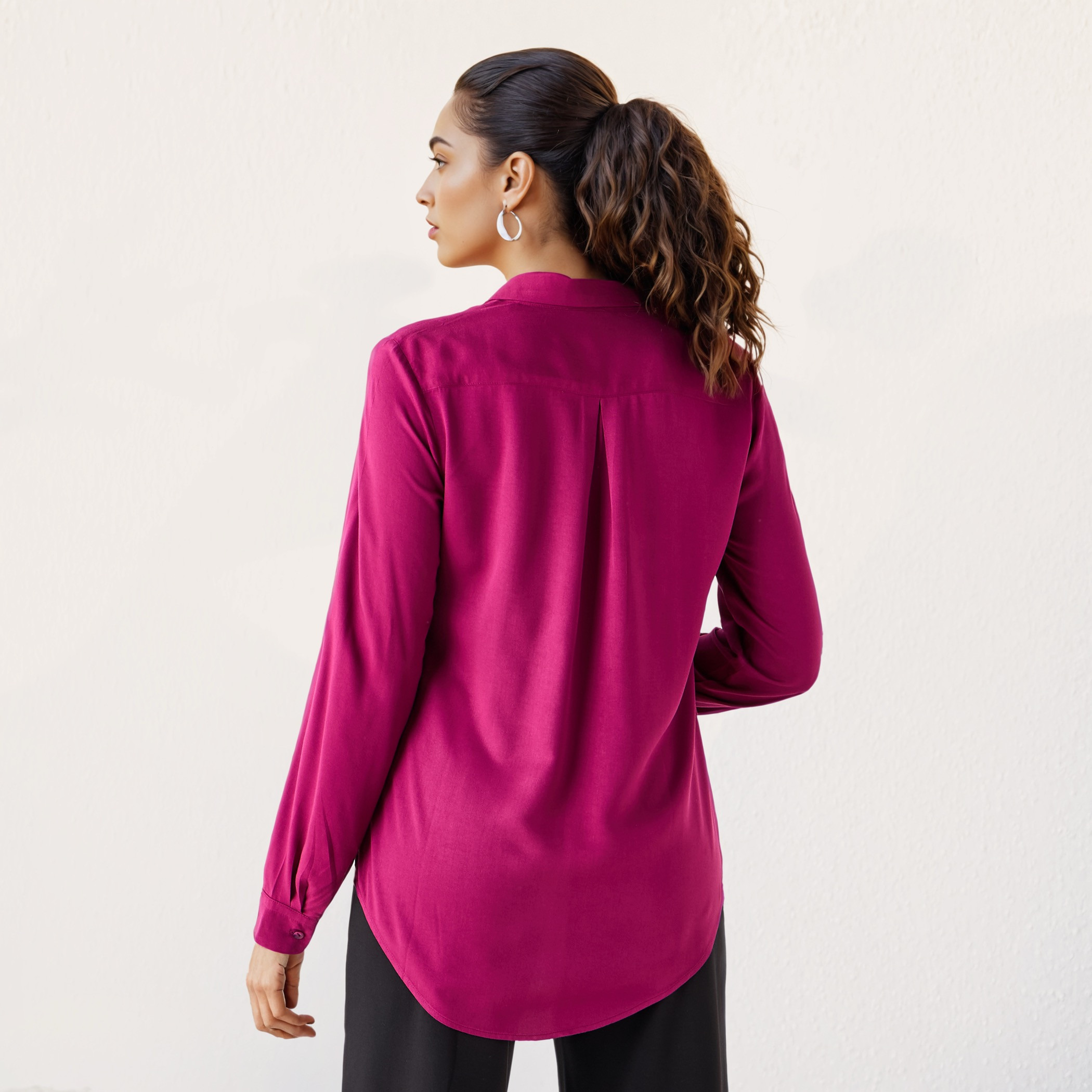 Regular Fit Collared Viscose Shirt-women-clothing-shirtsandblouses-shirts-image-3