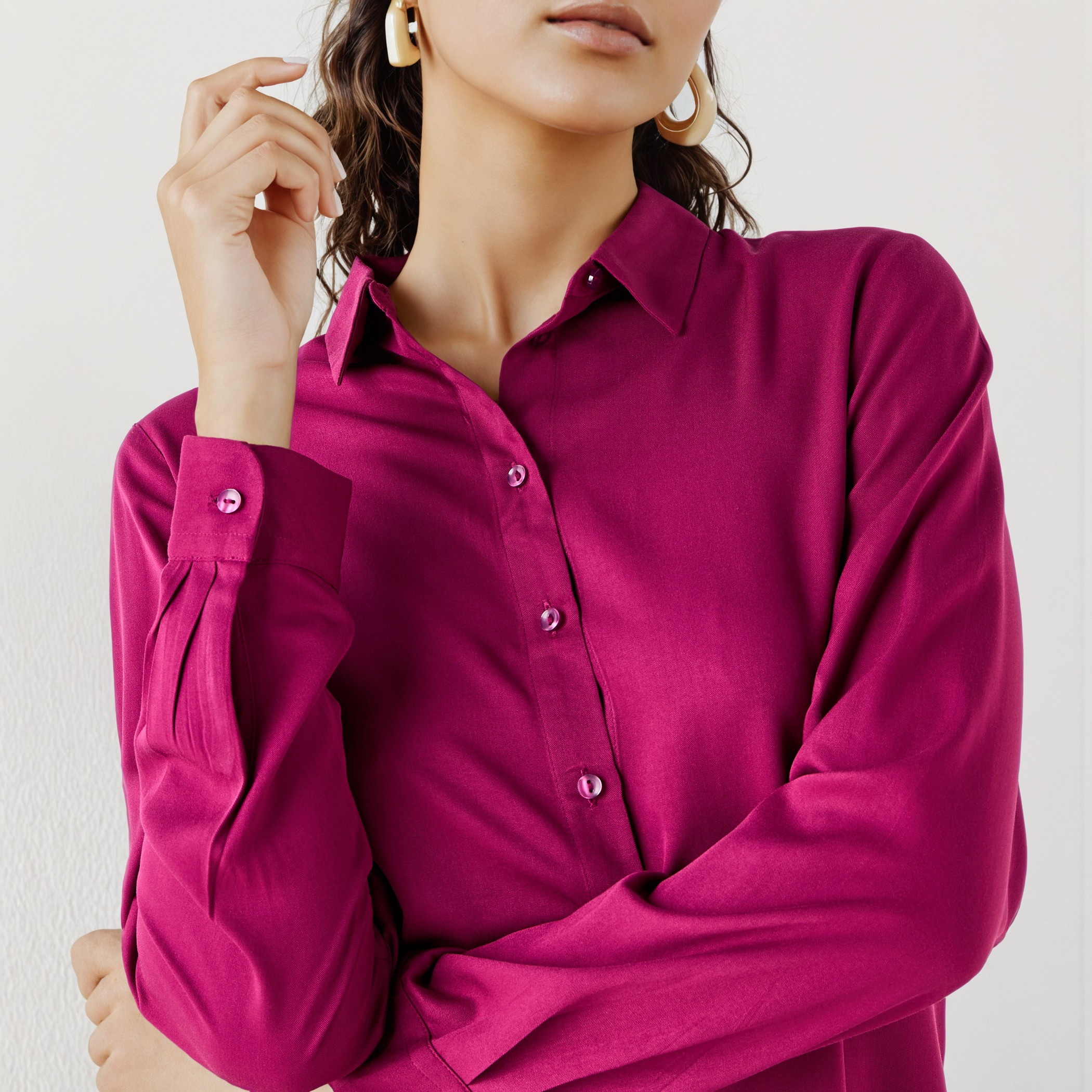 Regular Fit Collared Viscose Shirt-women-clothing-shirtsandblouses-shirts-image-4