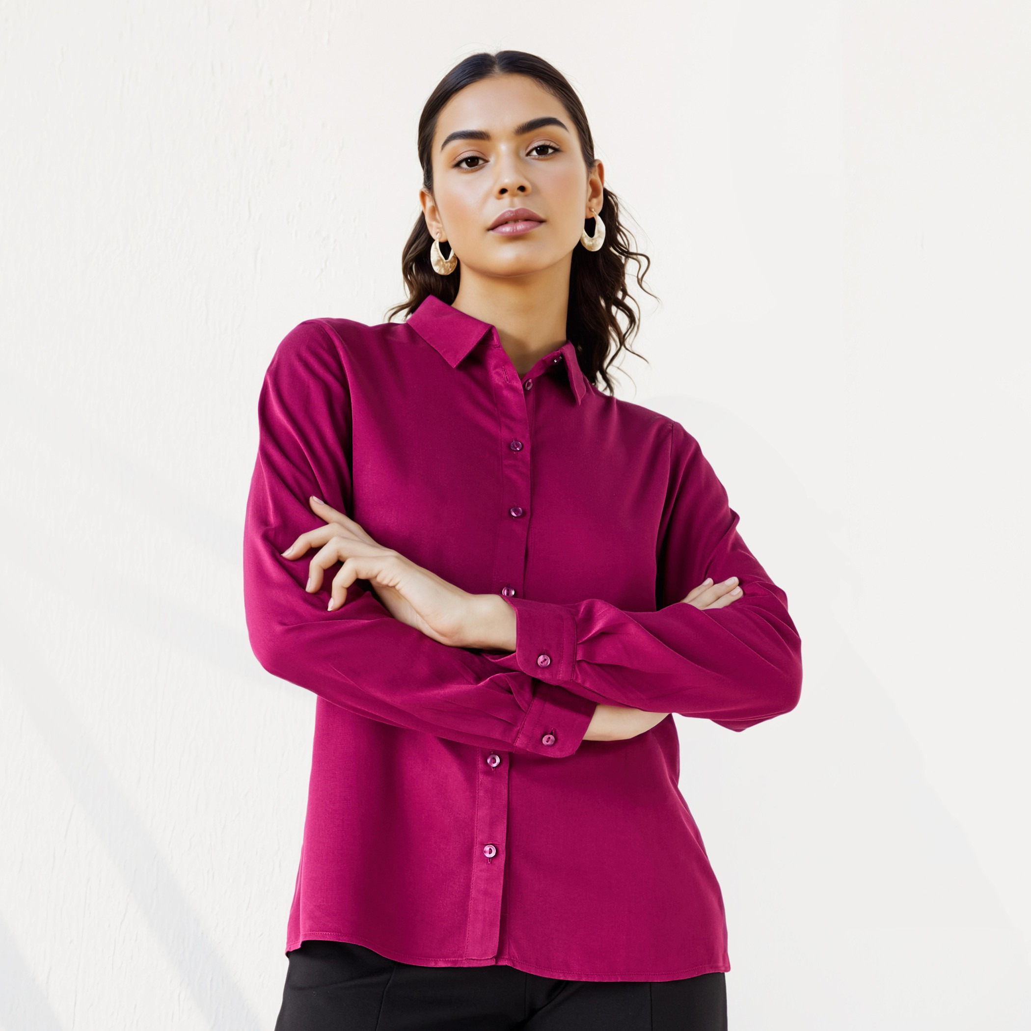 Regular Fit Collared Viscose Shirt-women-clothing-shirtsandblouses-shirts-image-6